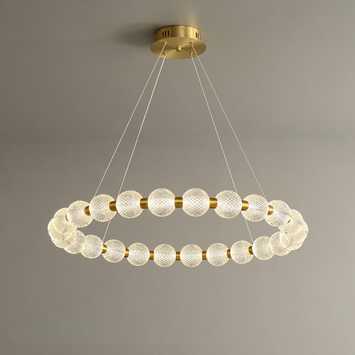 Lustra Kronleuchter Perle Gold Ring Elegant-Letslighting