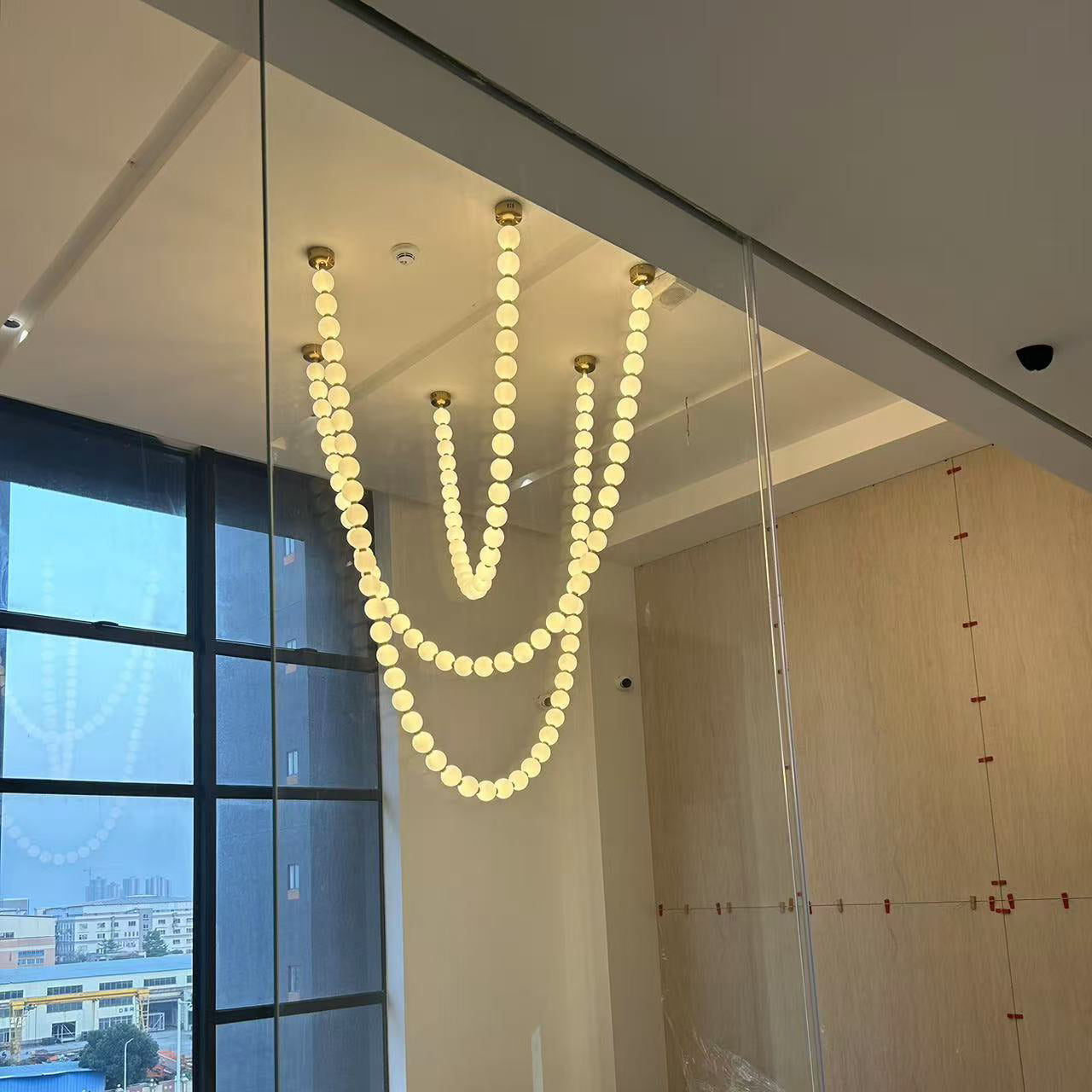 Icarara Glas Modern Perlenkette Kronleuchter-Letslighting