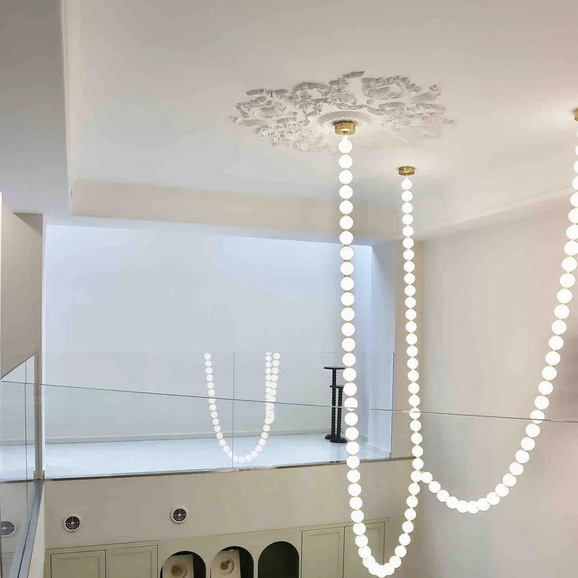 Icarara Glas Modern Perlenkette Kronleuchter-Letslighting