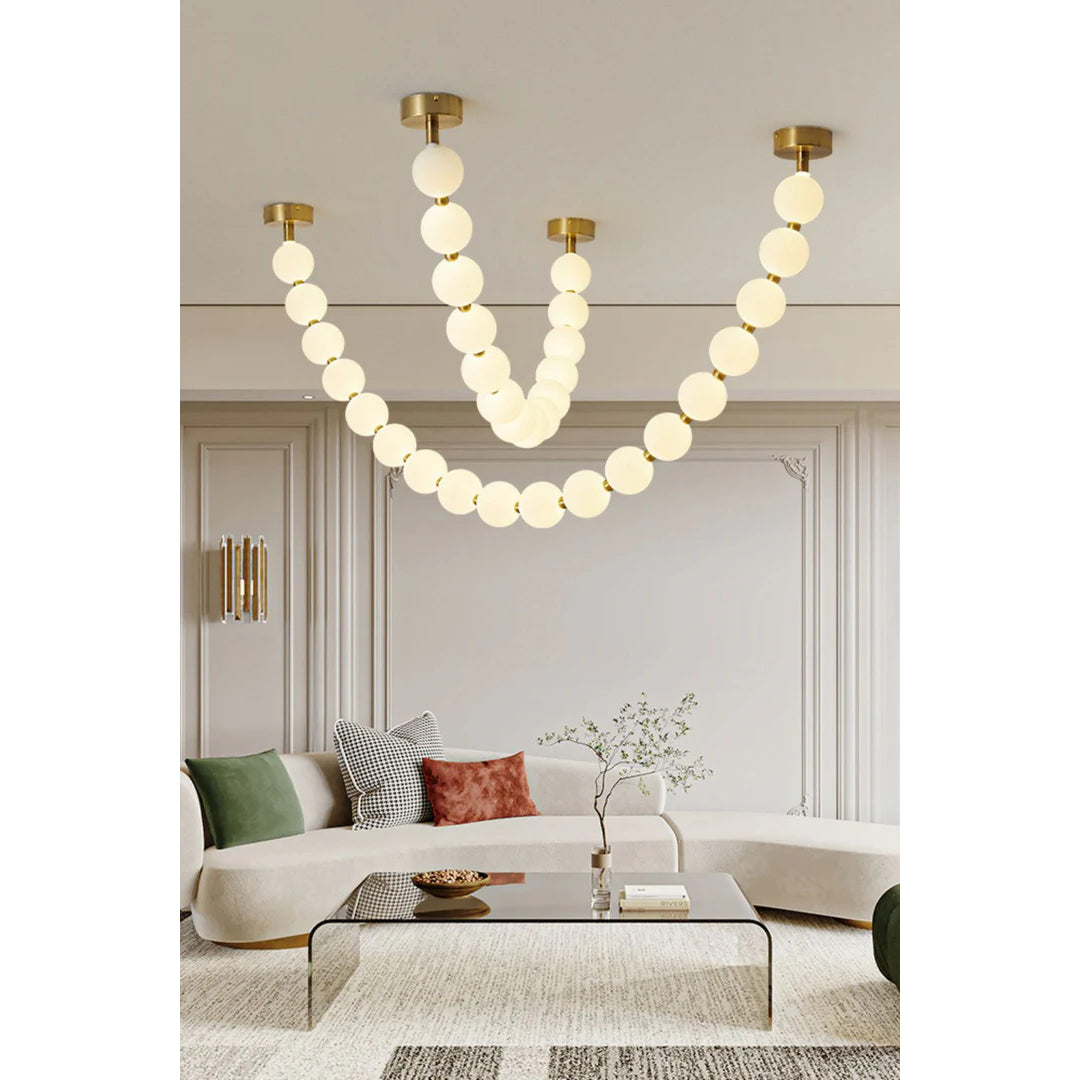 Icarara Glas Modern Perlenkette Kronleuchter-Letslighting