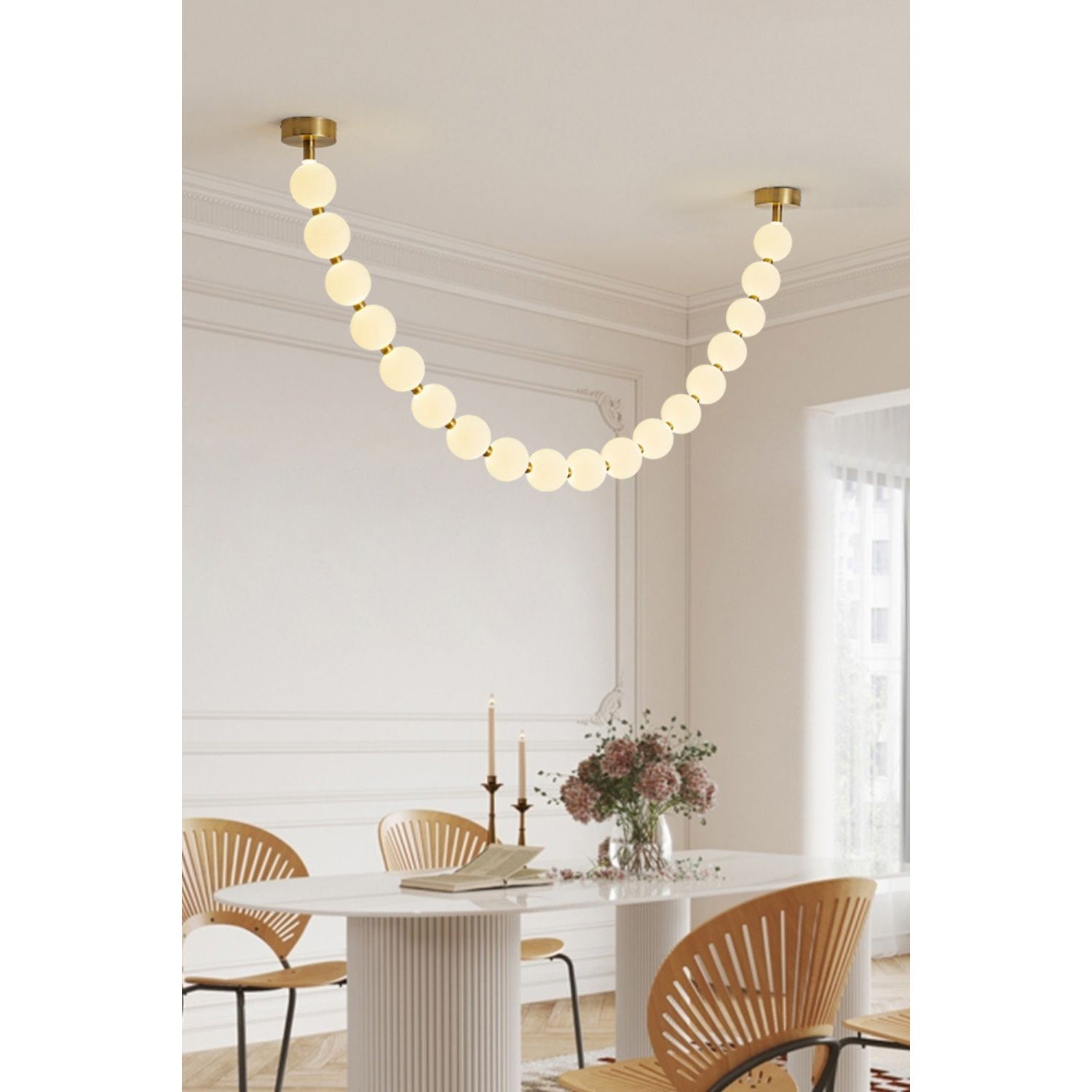 Icarara Glas Modern Perlenkette Kronleuchter-Letslighting