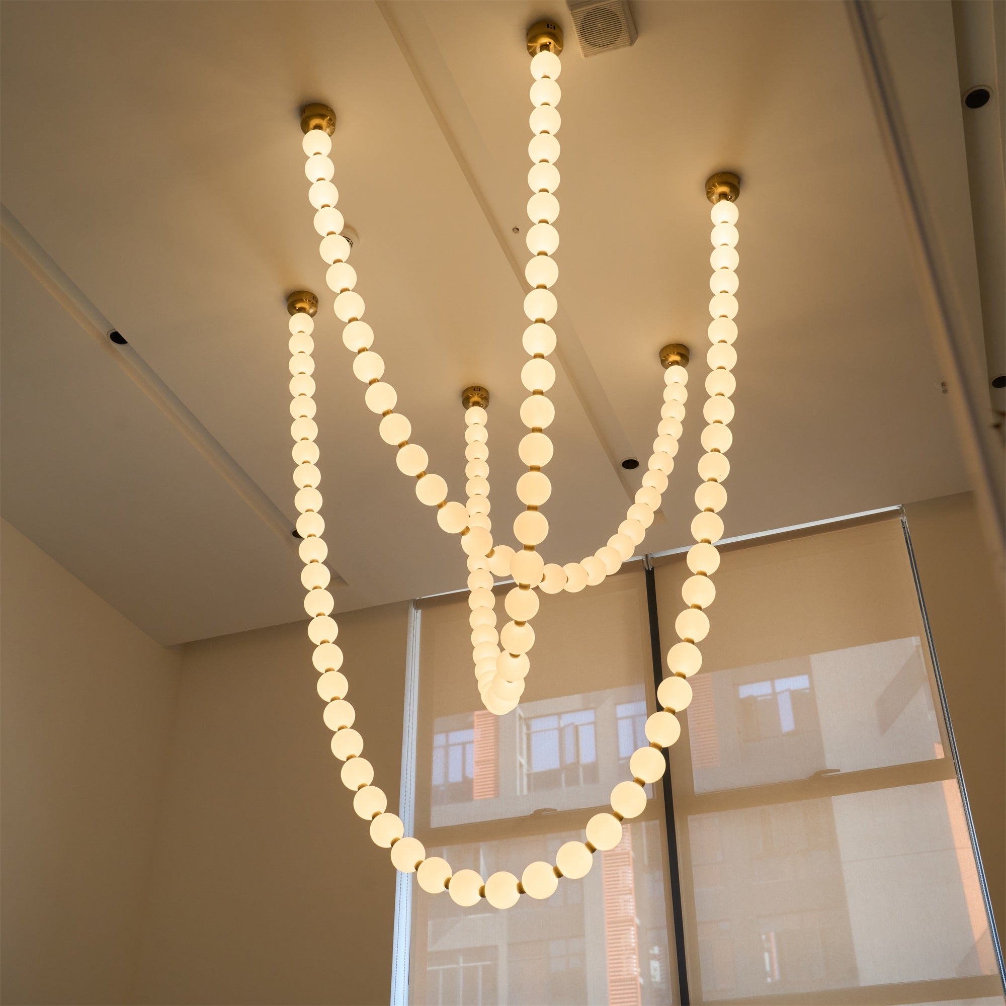Icarara Glas Modern Perlenkette Kronleuchter-Letslighting