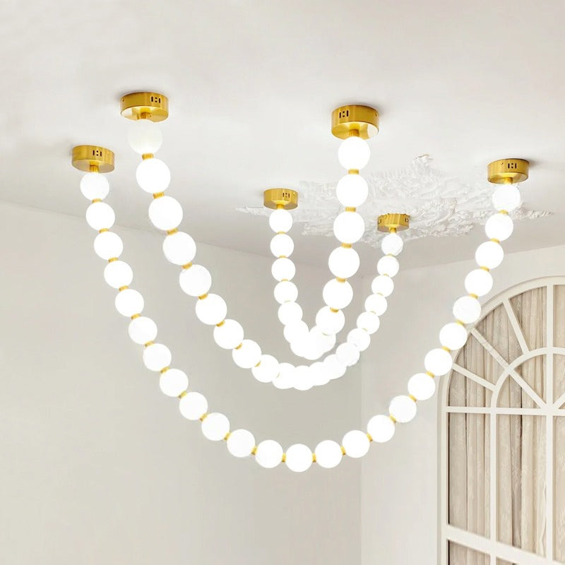 Icarara Glas Modern Perlenkette Kronleuchter-Letslighting