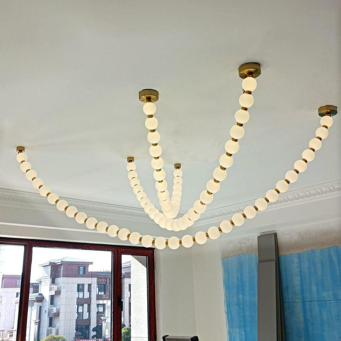 Icarara Glas Modern Perlenkette Kronleuchter-Letslighting