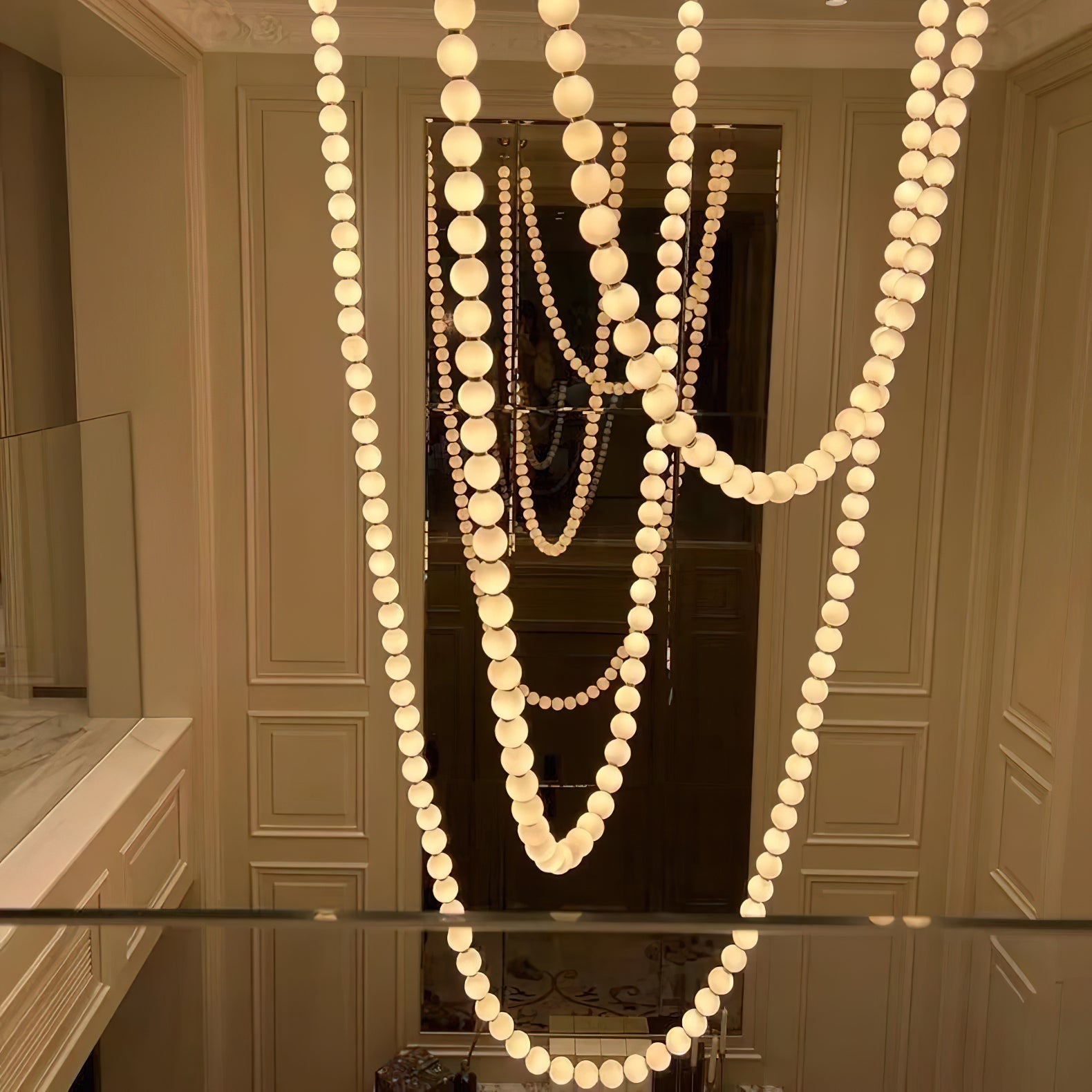 Icarara Glas Modern Perlenkette Kronleuchter-Letslighting