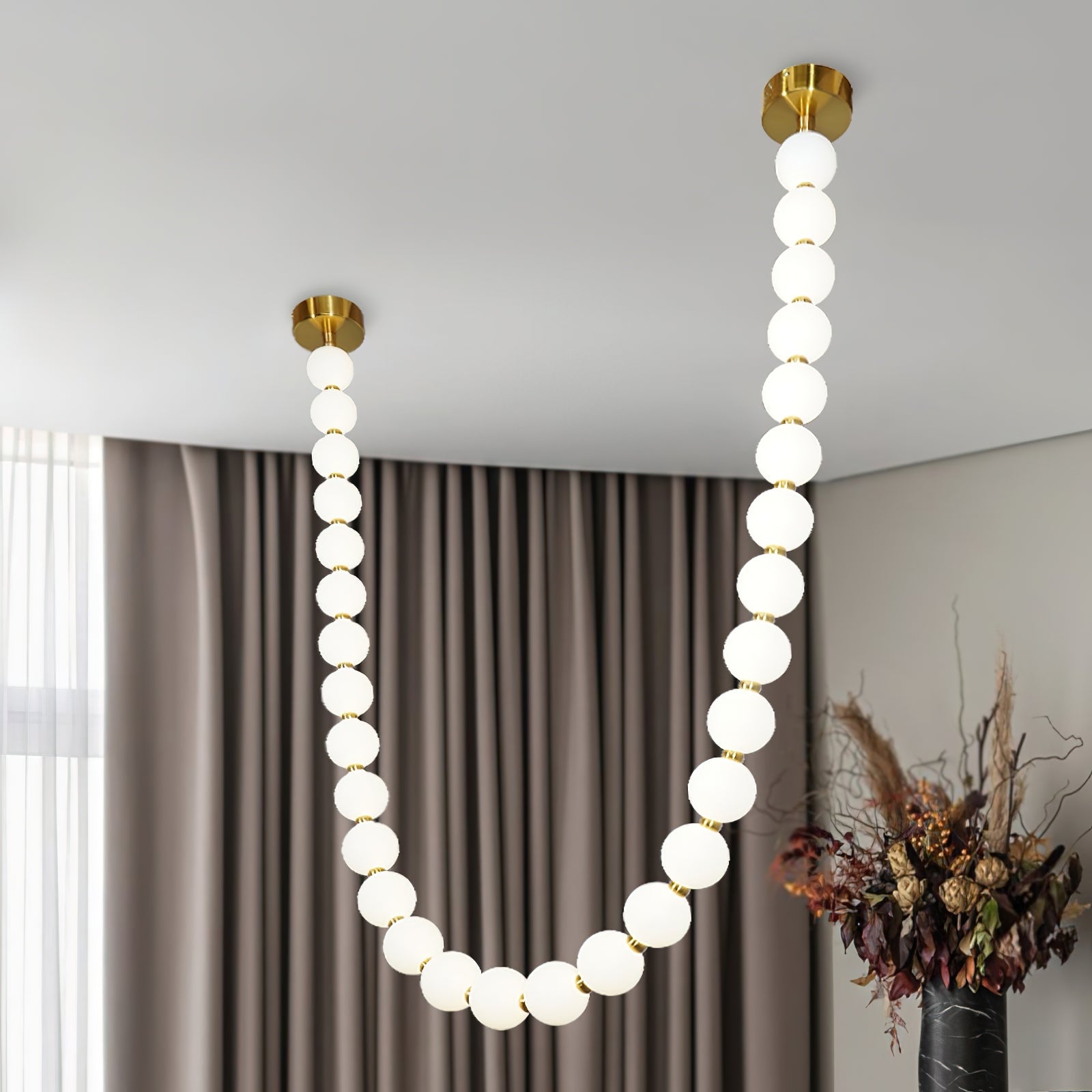 Icarara Glas Modern Perlenkette Kronleuchter-Letslighting