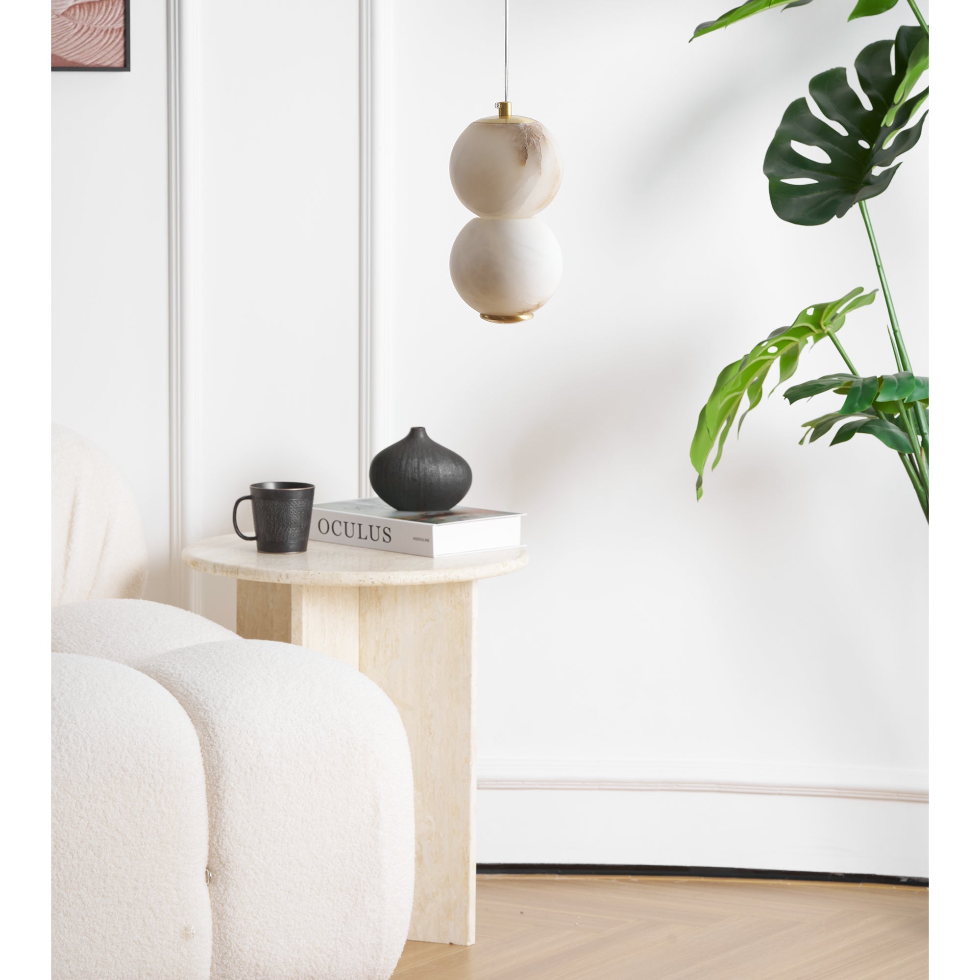 Elore Modern Minimalist Pearl Alabaster Pendant Light - Letslighting