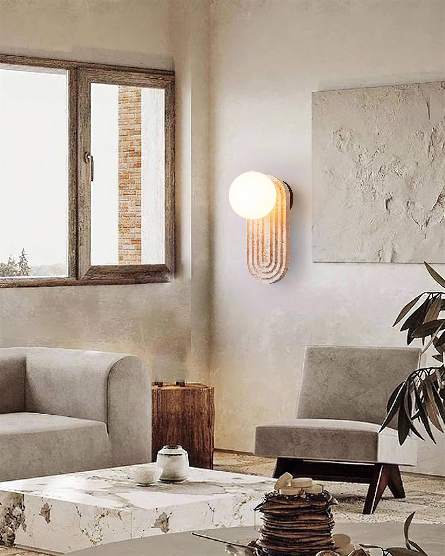 Pebivo Travertine Wall Lamp - Letslighting