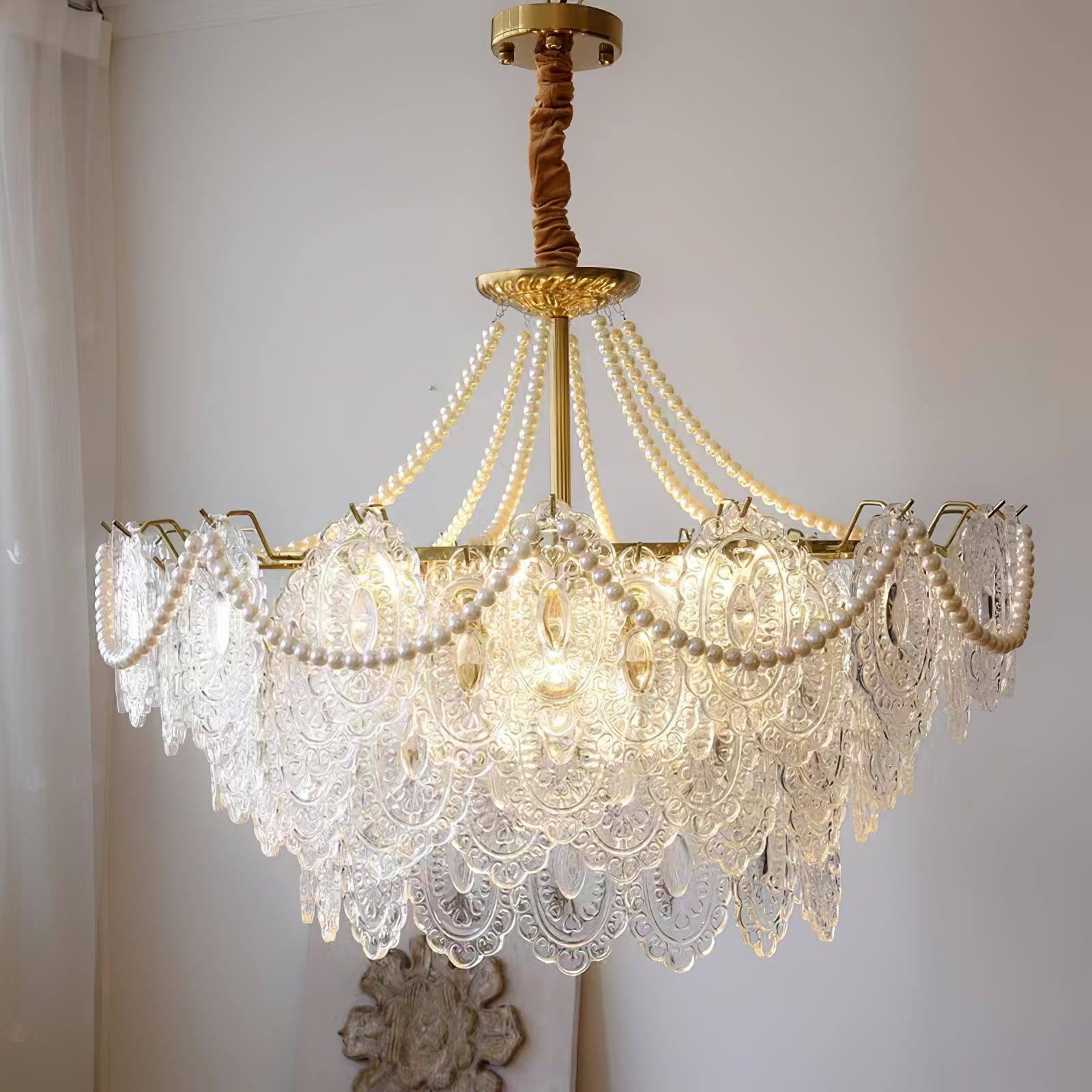 Lustra Kronleuchter Perlen Glas Luxus-Letslighting