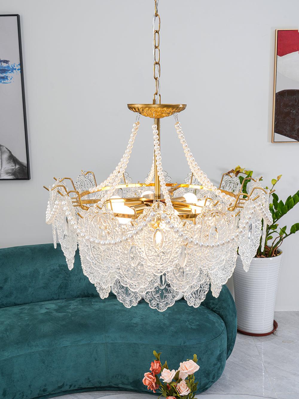 Lustra Kronleuchter Perlen Glas Luxus-Letslighting