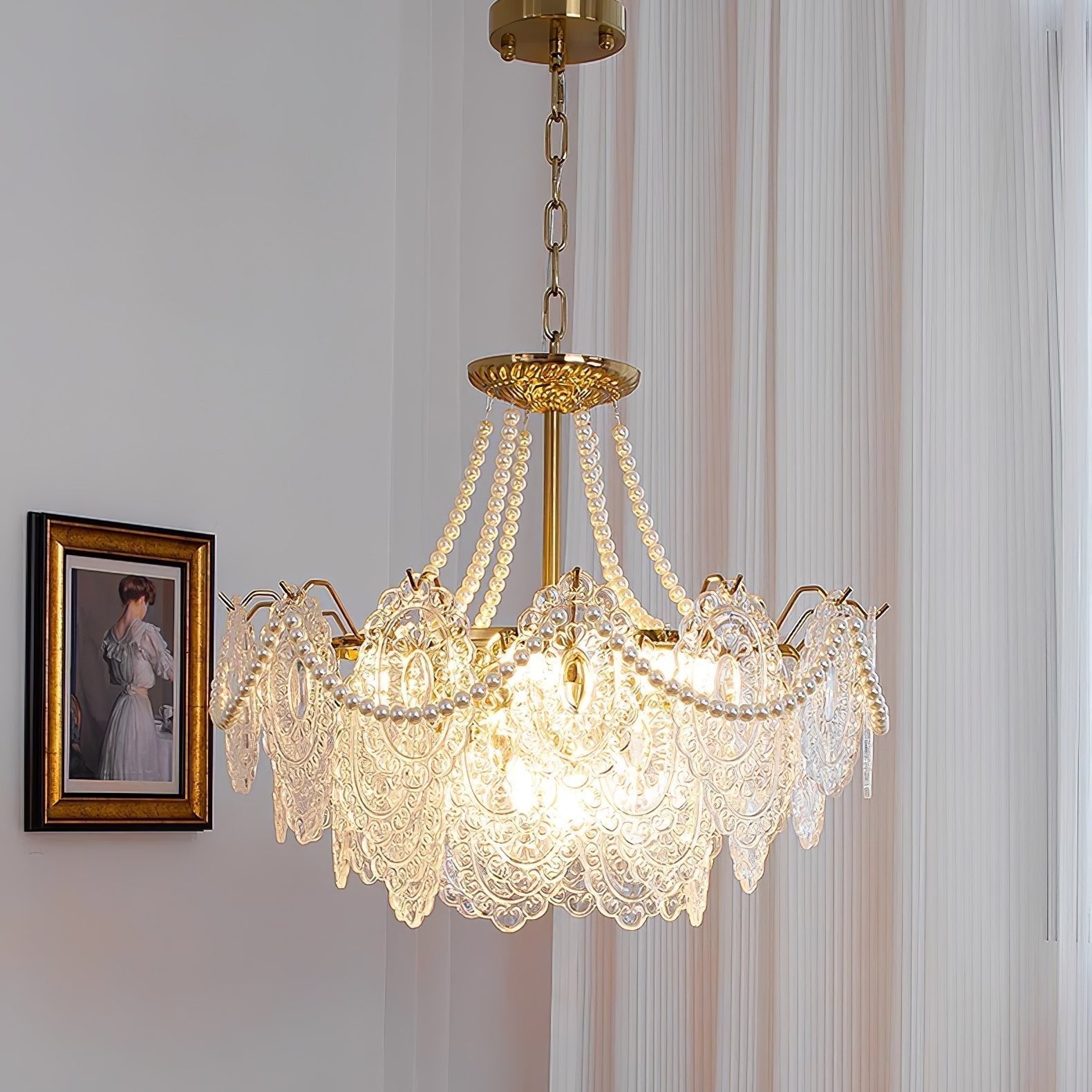Lustra Kronleuchter Perlen Glas Luxus-Letslighting