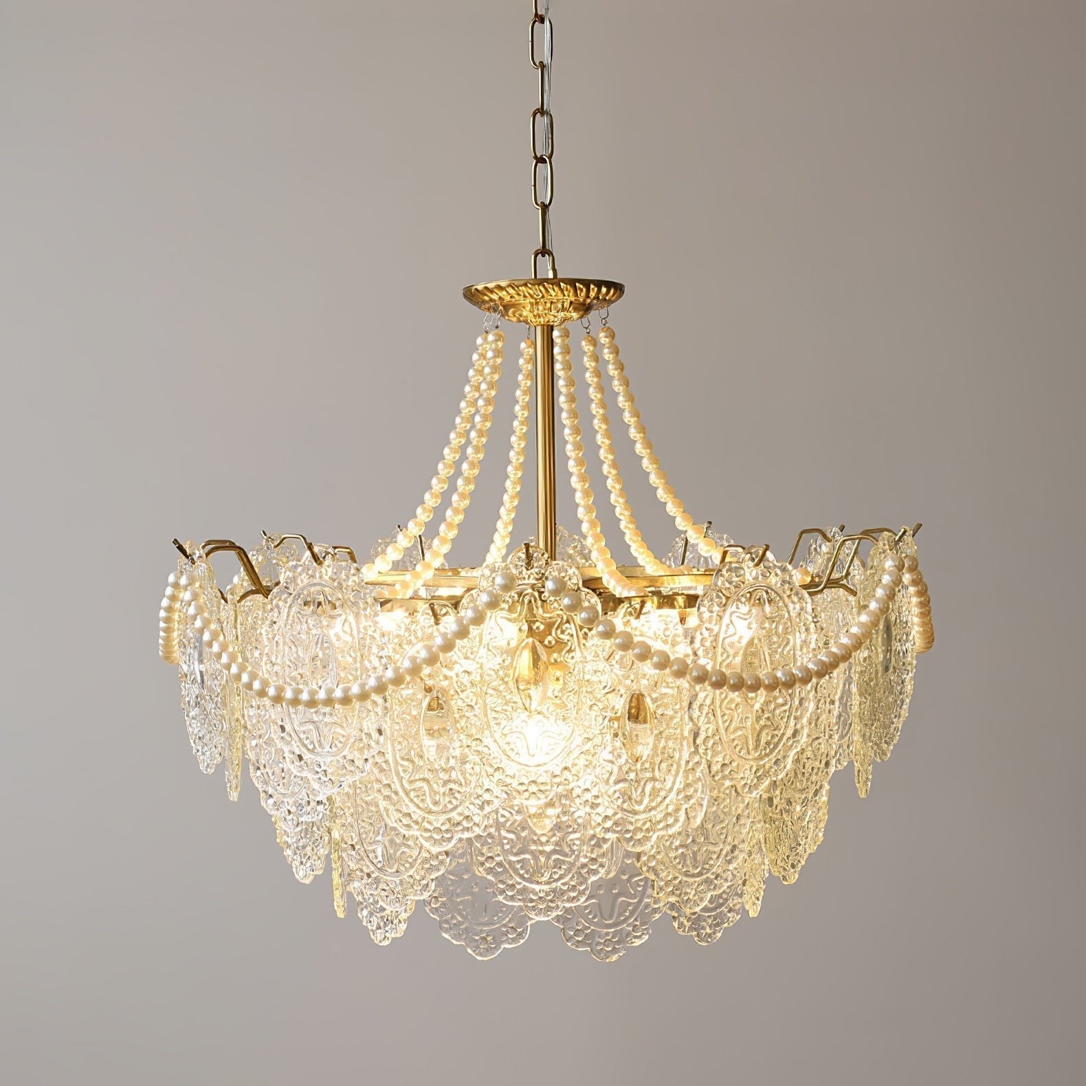 Lustra Kronleuchter Perlen Glas Luxus-Letslighting