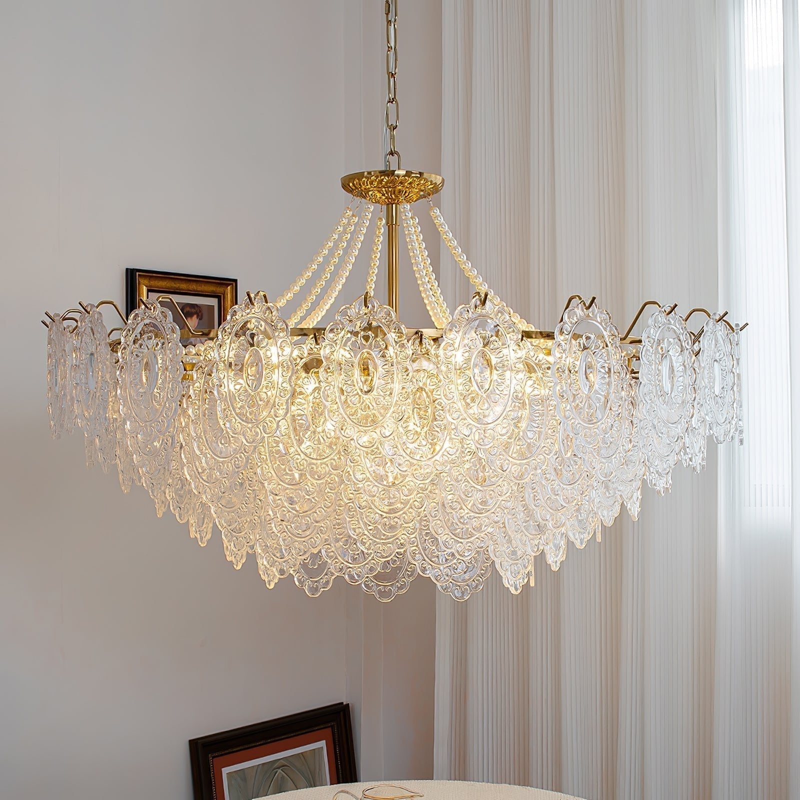 Lustra Kronleuchter Perlen Glas Luxus-Letslighting