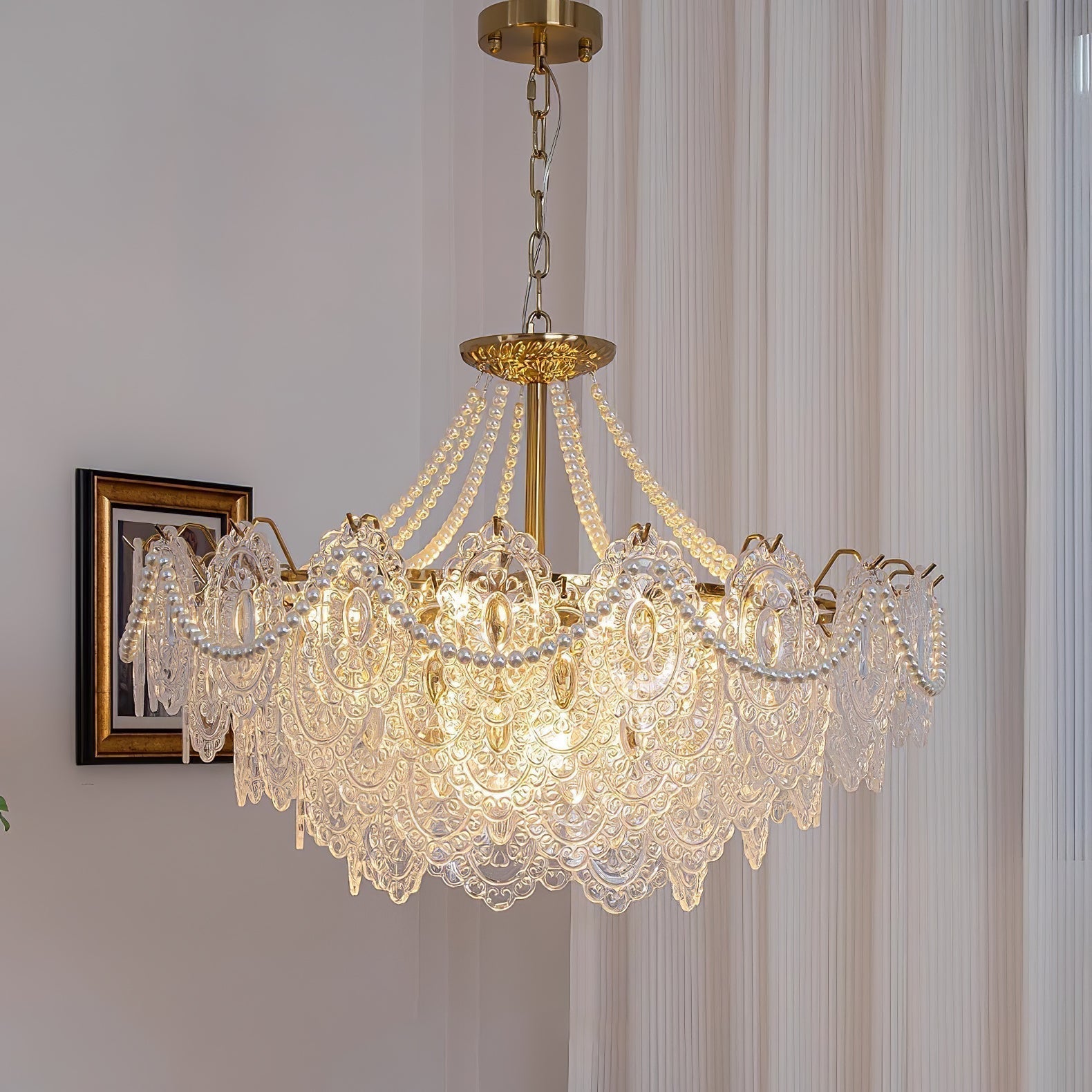 Lustra Kronleuchter Perlen Glas Luxus-Letslighting