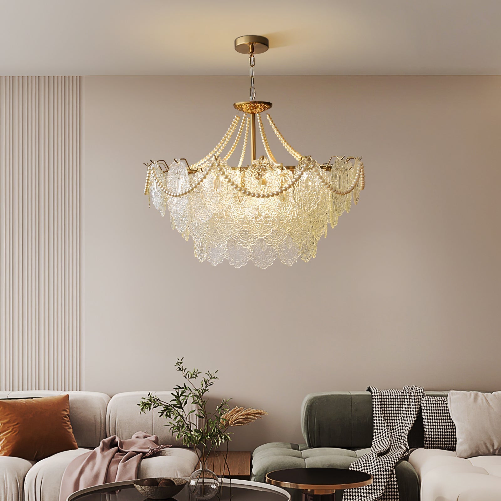Lustra Kronleuchter Perlen Glas Luxus-Letslighting