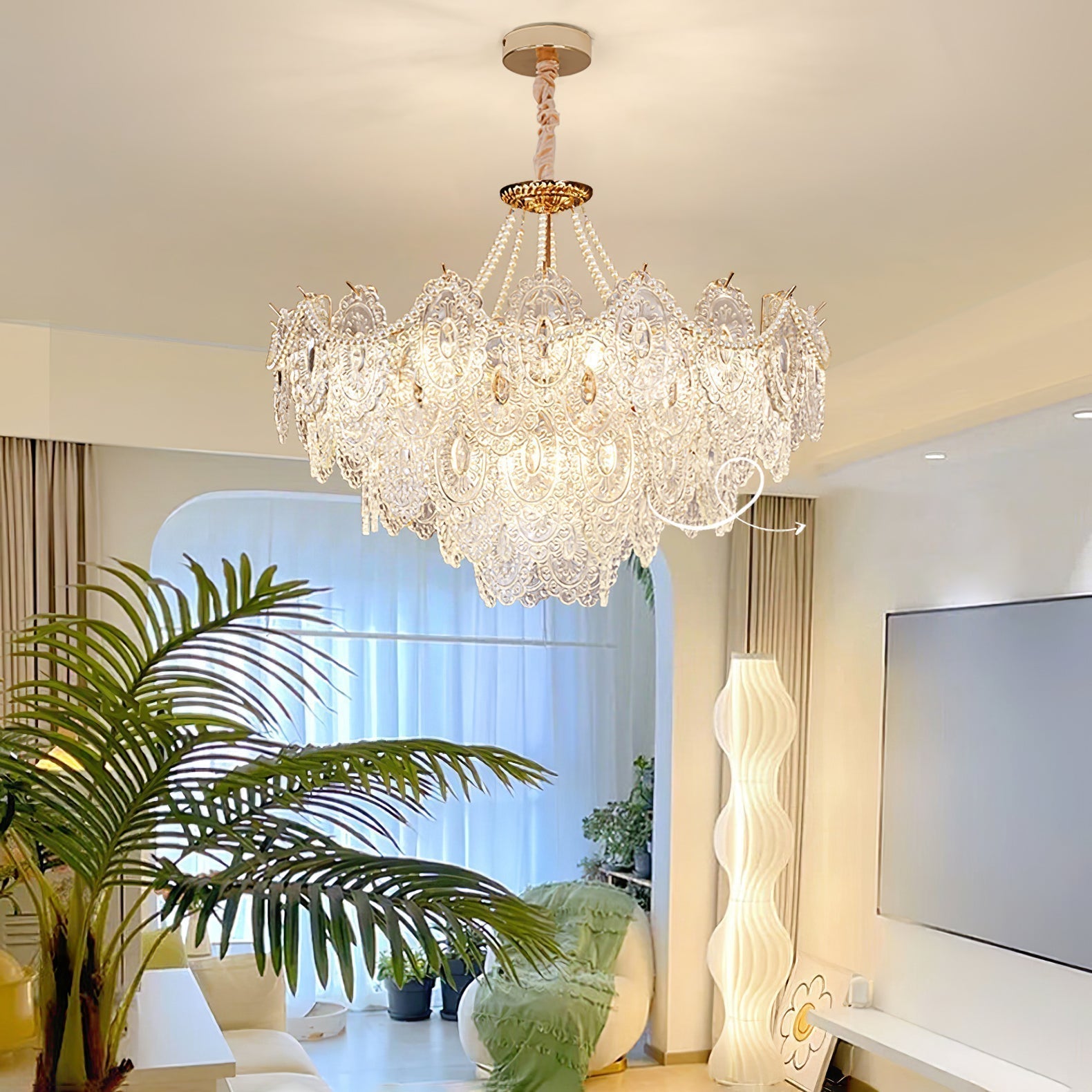 Lustra Kronleuchter Perlen Glas Luxus-Letslighting