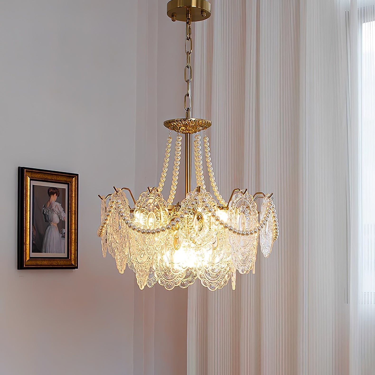 Lustra Kronleuchter Perlen Glas Luxus-Letslighting