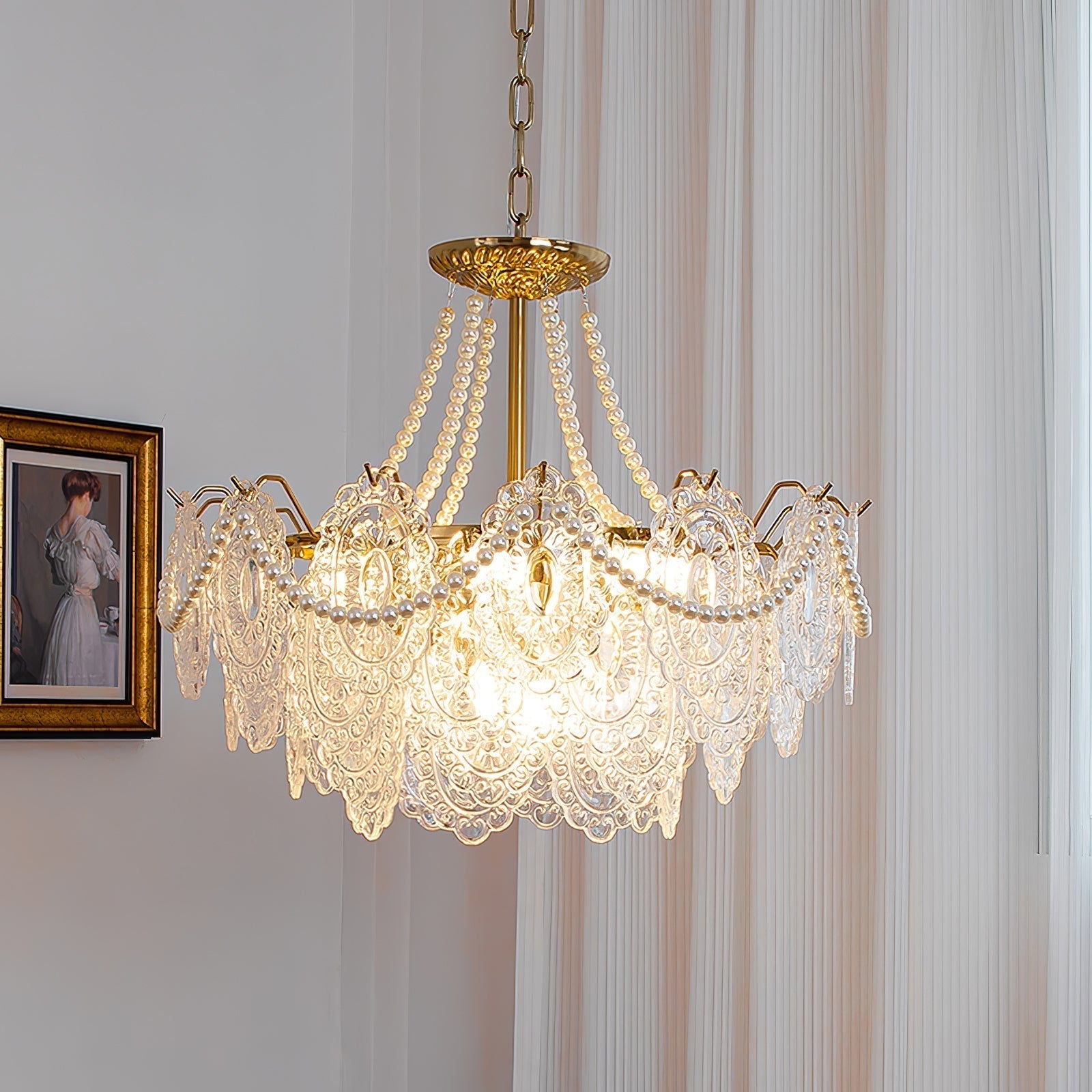 Lustra Kronleuchter Perlen Glas Luxus-Letslighting