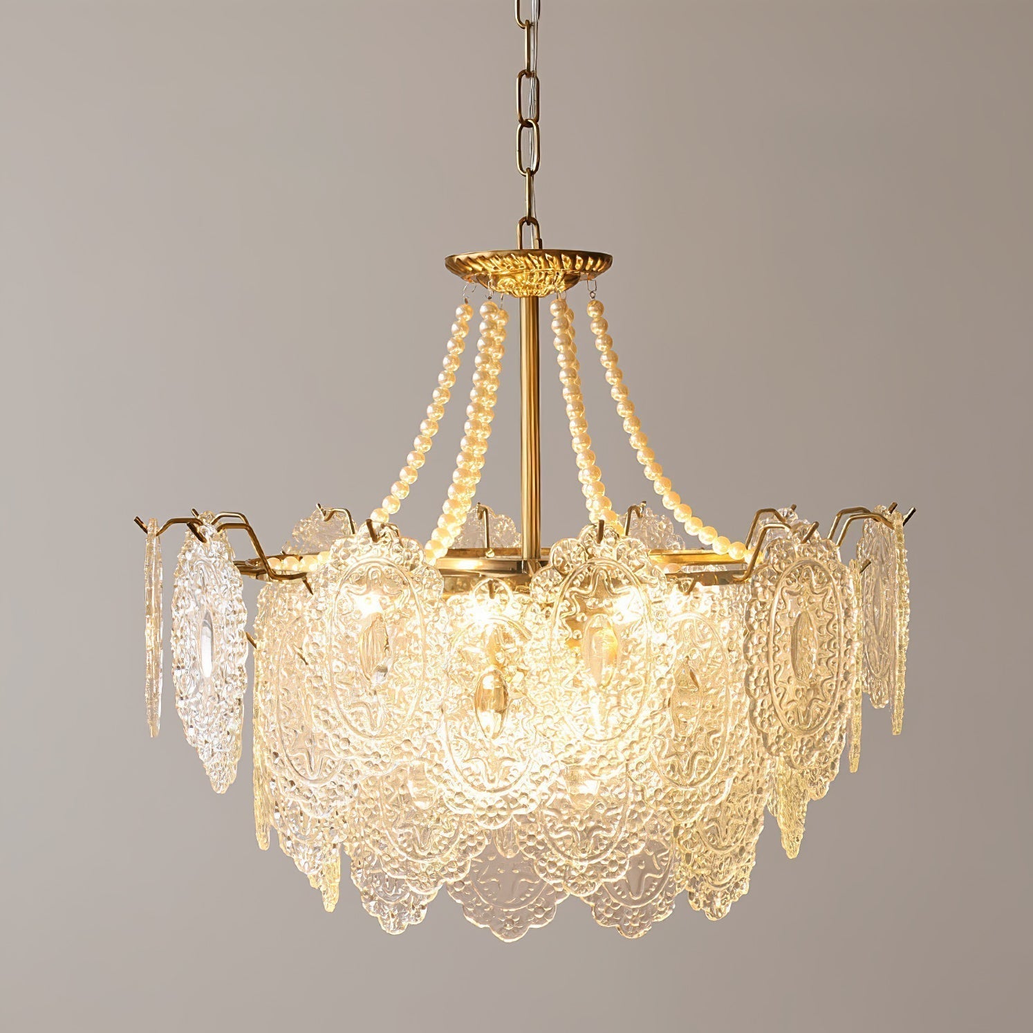 Lustra Kronleuchter Perlen Glas Luxus-Letslighting