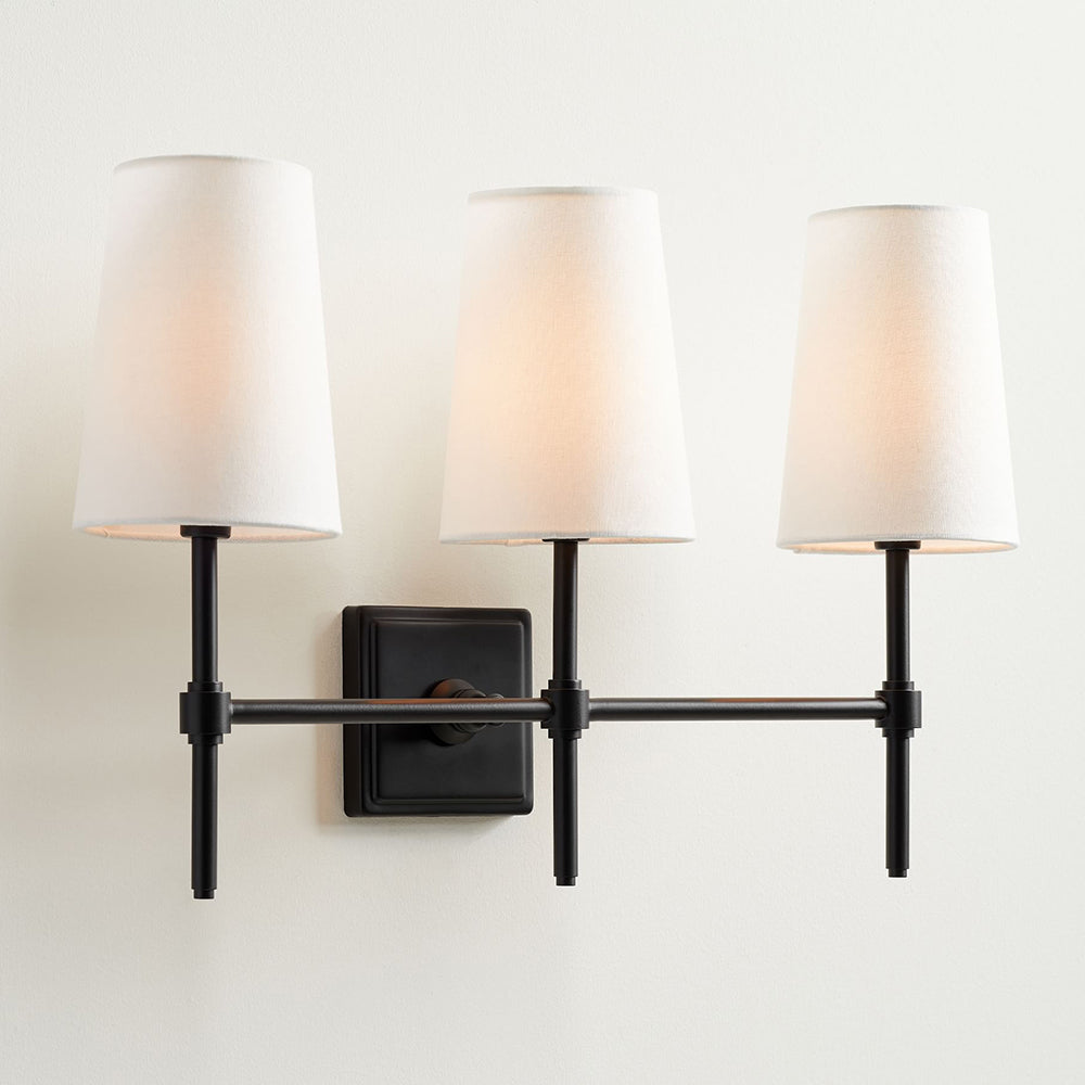 Vicarara Industrielle Vintage Wandleuchte aus Messing mit Stoffbezug-Letslighting