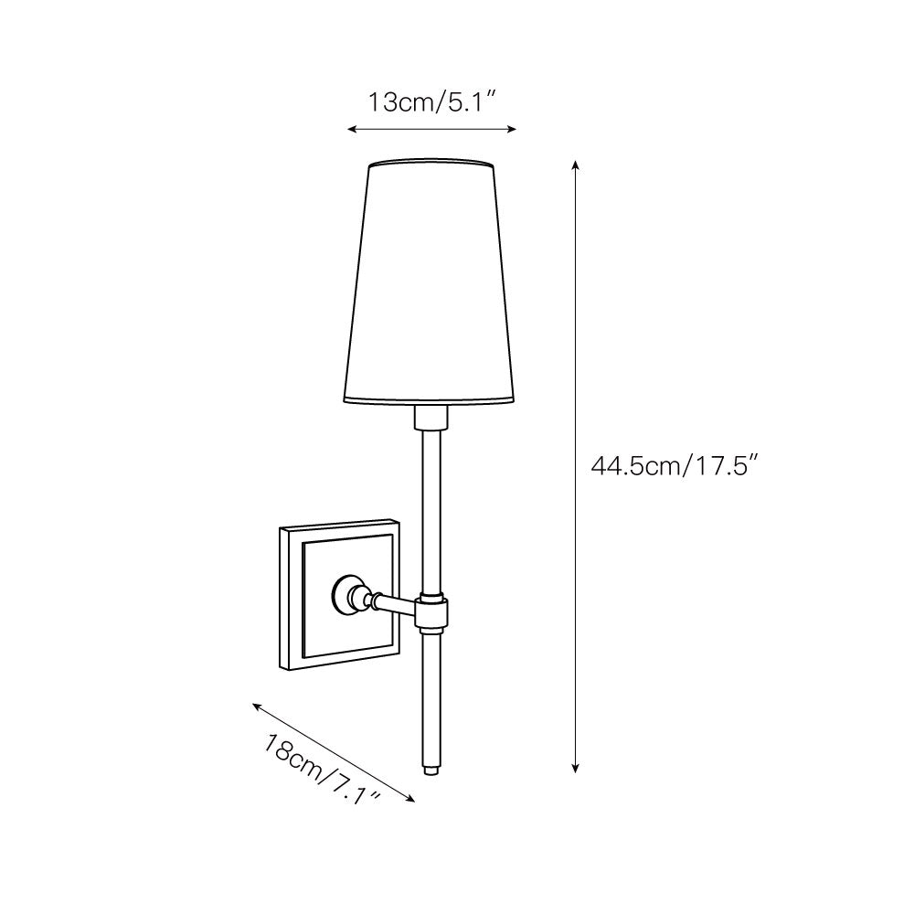 Vicarara Industrielle Vintage Wandleuchte aus Messing mit Stoffbezug-Letslighting
