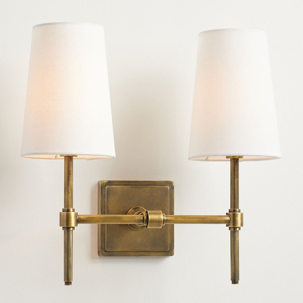 Vicarara Industrielle Vintage Wandleuchte aus Messing mit Stoffbezug-Letslighting