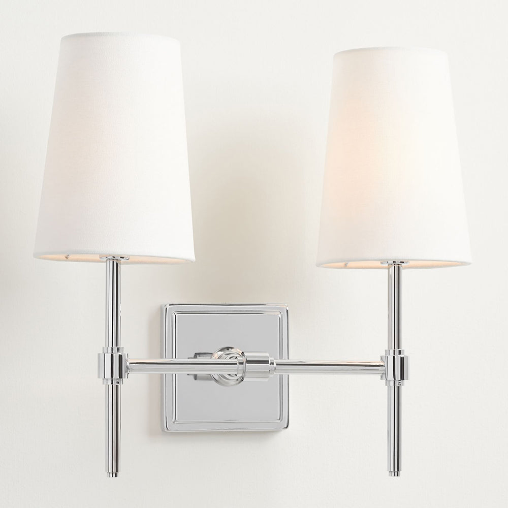 Vicarara Industrielle Vintage Wandleuchte aus Messing mit Stoffbezug-Letslighting