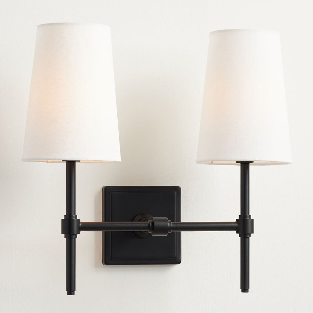 Vicarara Industrielle Vintage Wandleuchte aus Messing mit Stoffbezug-Letslighting