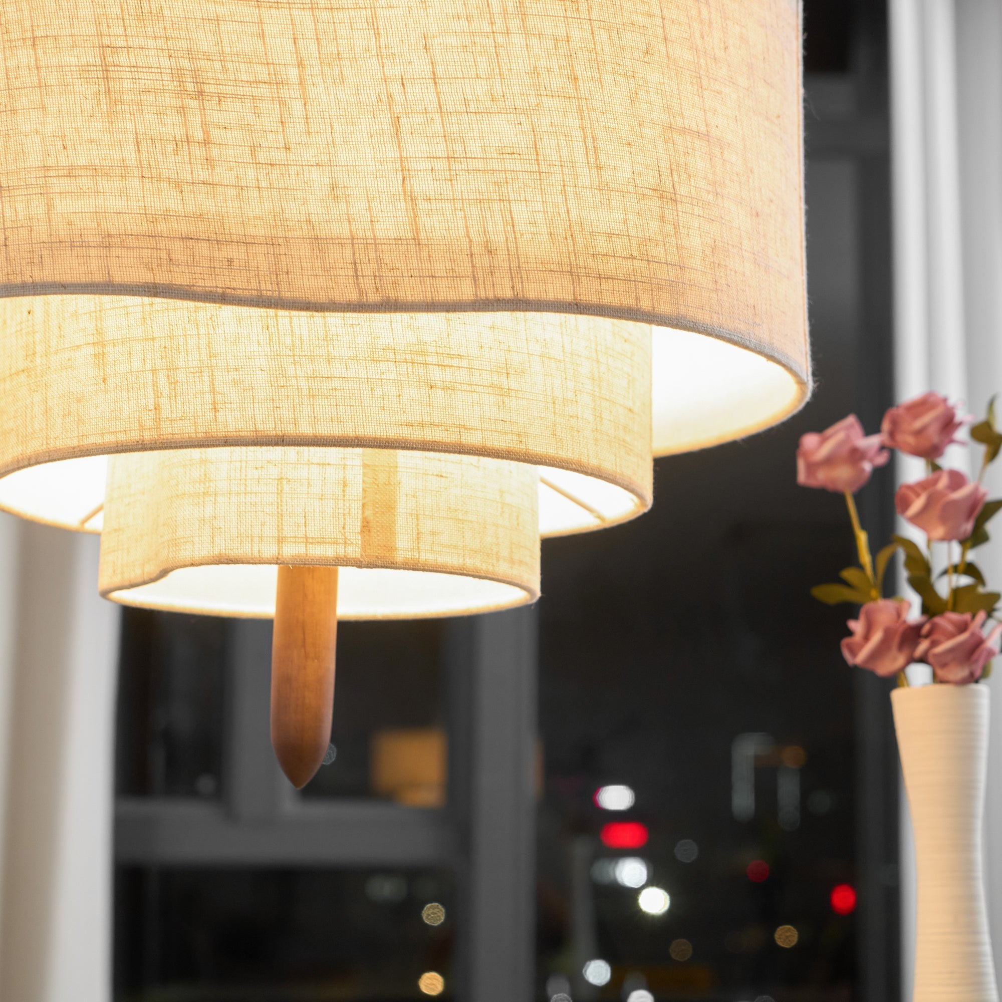 Ritta Modern Pebble Fabric Pendant Light  Three Layers