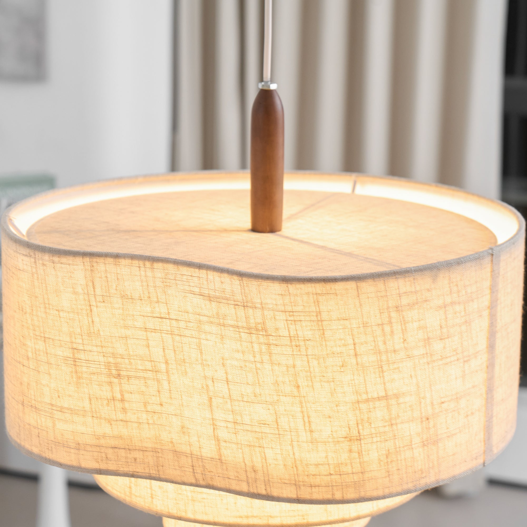 Ritta Modern Pebble Fabric Pendant Light  Three Layers