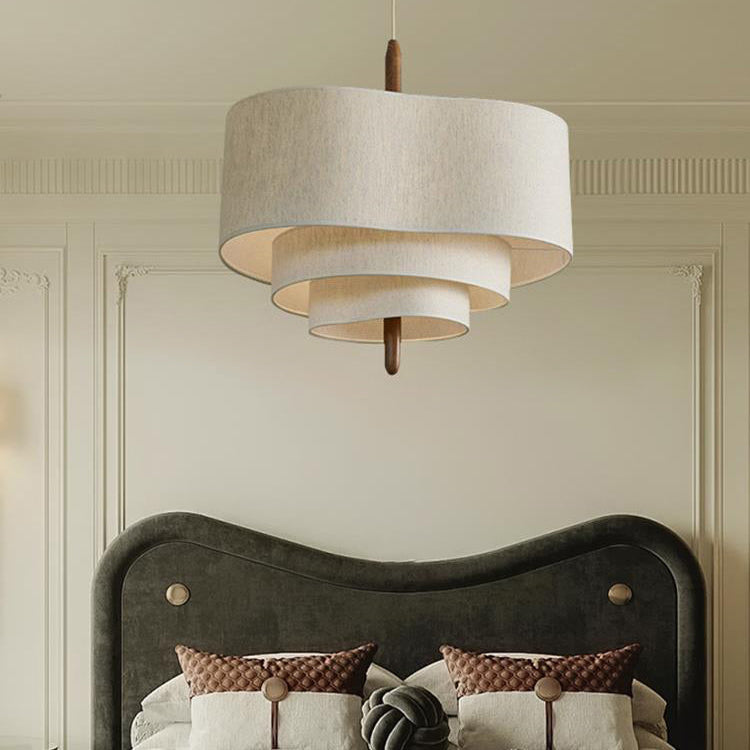 Ritta Modern Pebble Fabric Pendant Light  Three Layers
