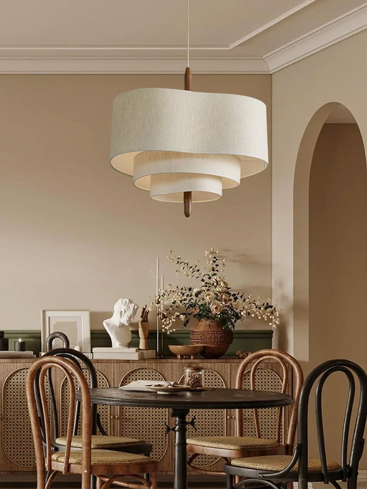 Altheus Stoff Premium Nordisch Kiesel Pendelleuchte-Letslighting