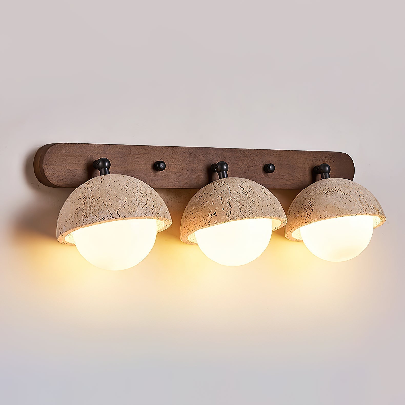 Vodora Modern Minimalist Wood Travertine Wall Sconce Wall Lamp - Letslighting