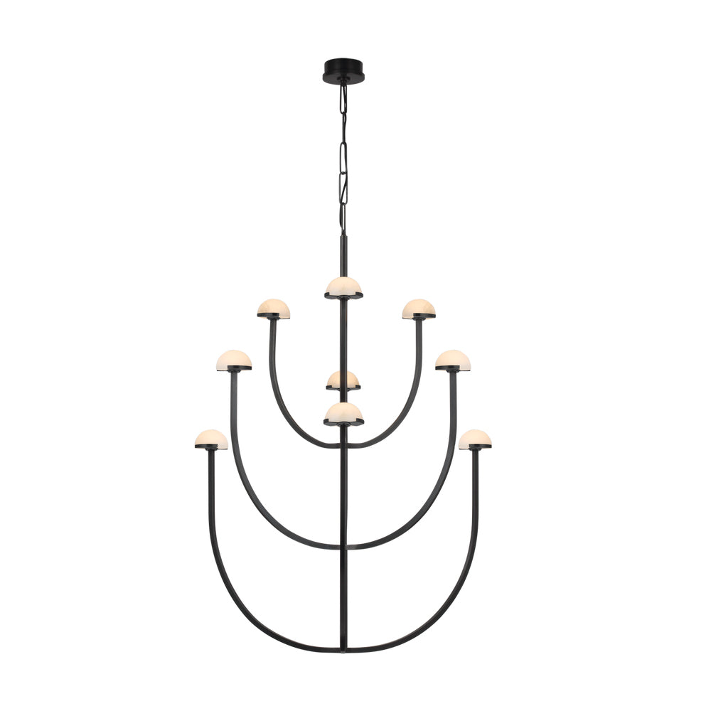 Pedra Chandelier Alabaster Minimalist Arc Geometry - Letslighting