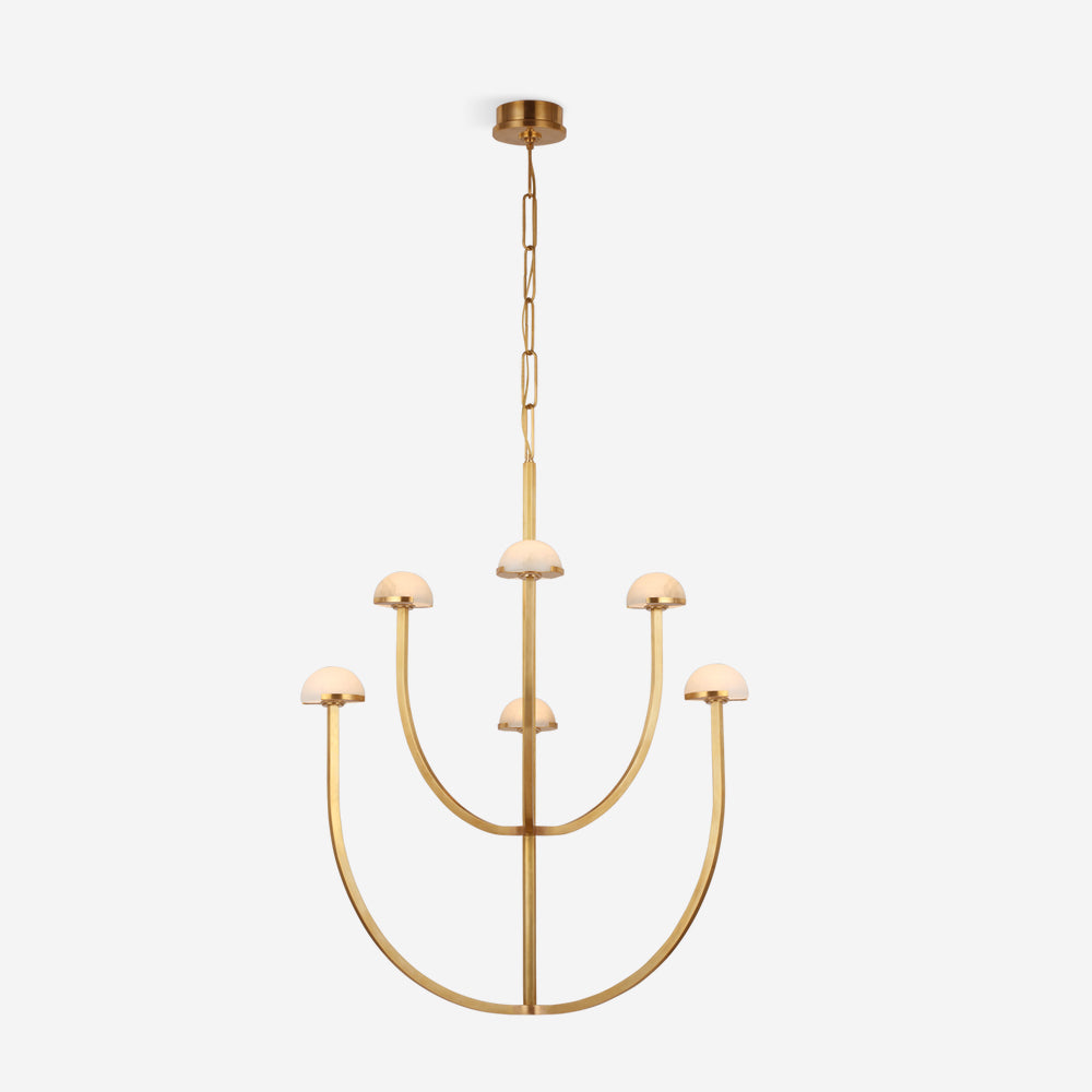 Pedra Chandelier Alabaster Minimalist Arc Geometry - Letslighting
