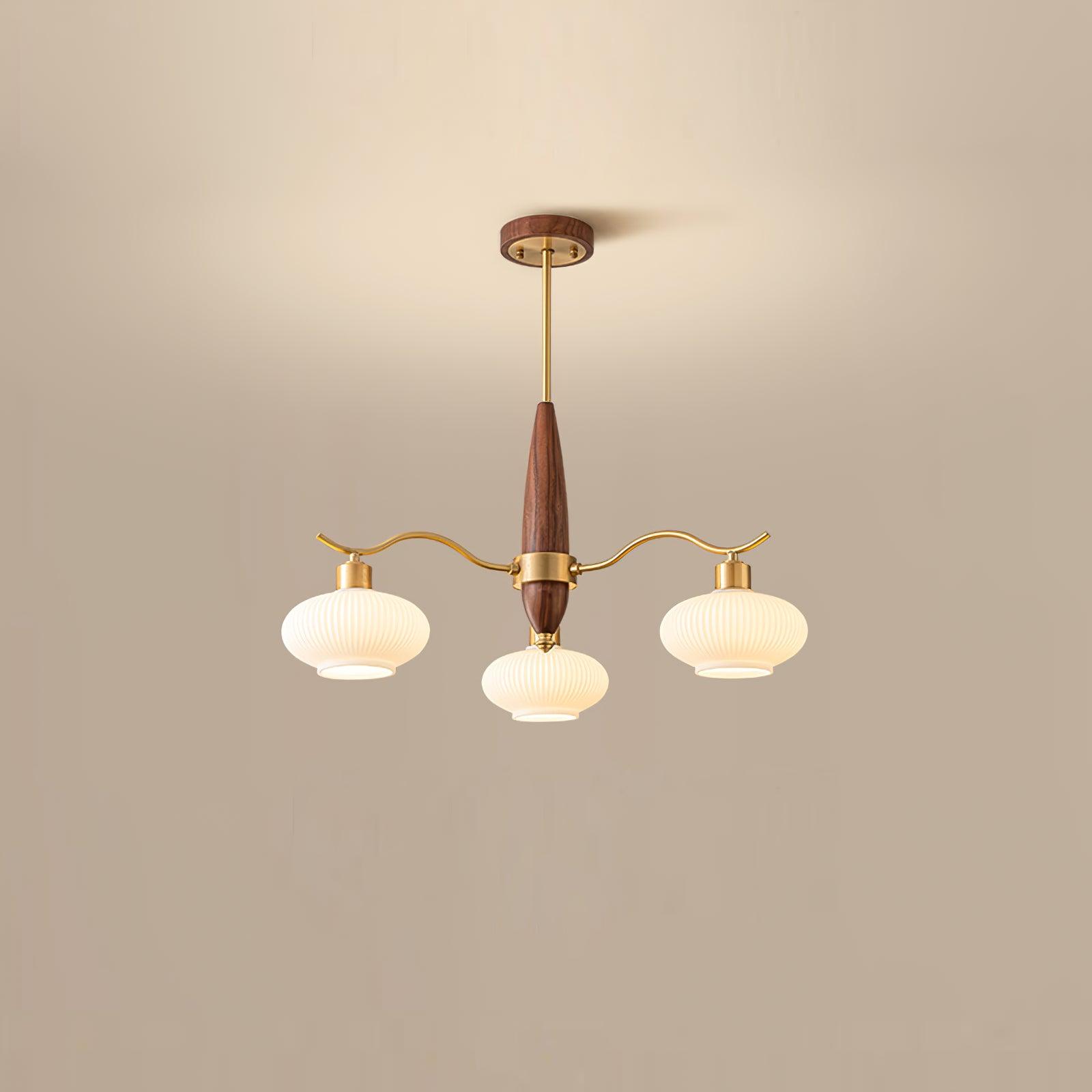 Cavien Messing Walnuss Kronleuchter-Letslighting