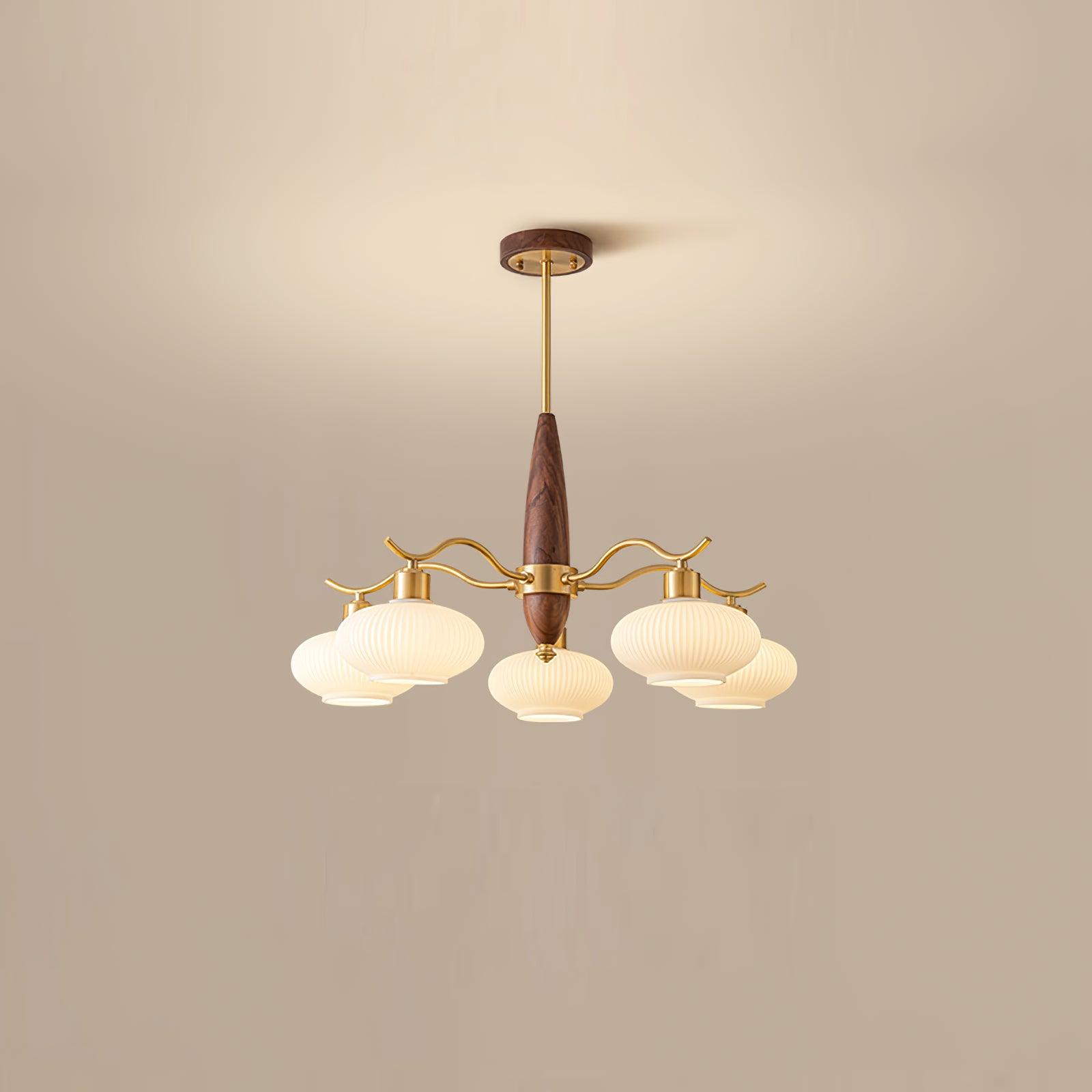 Cavien Messing Walnuss Kronleuchter-Letslighting