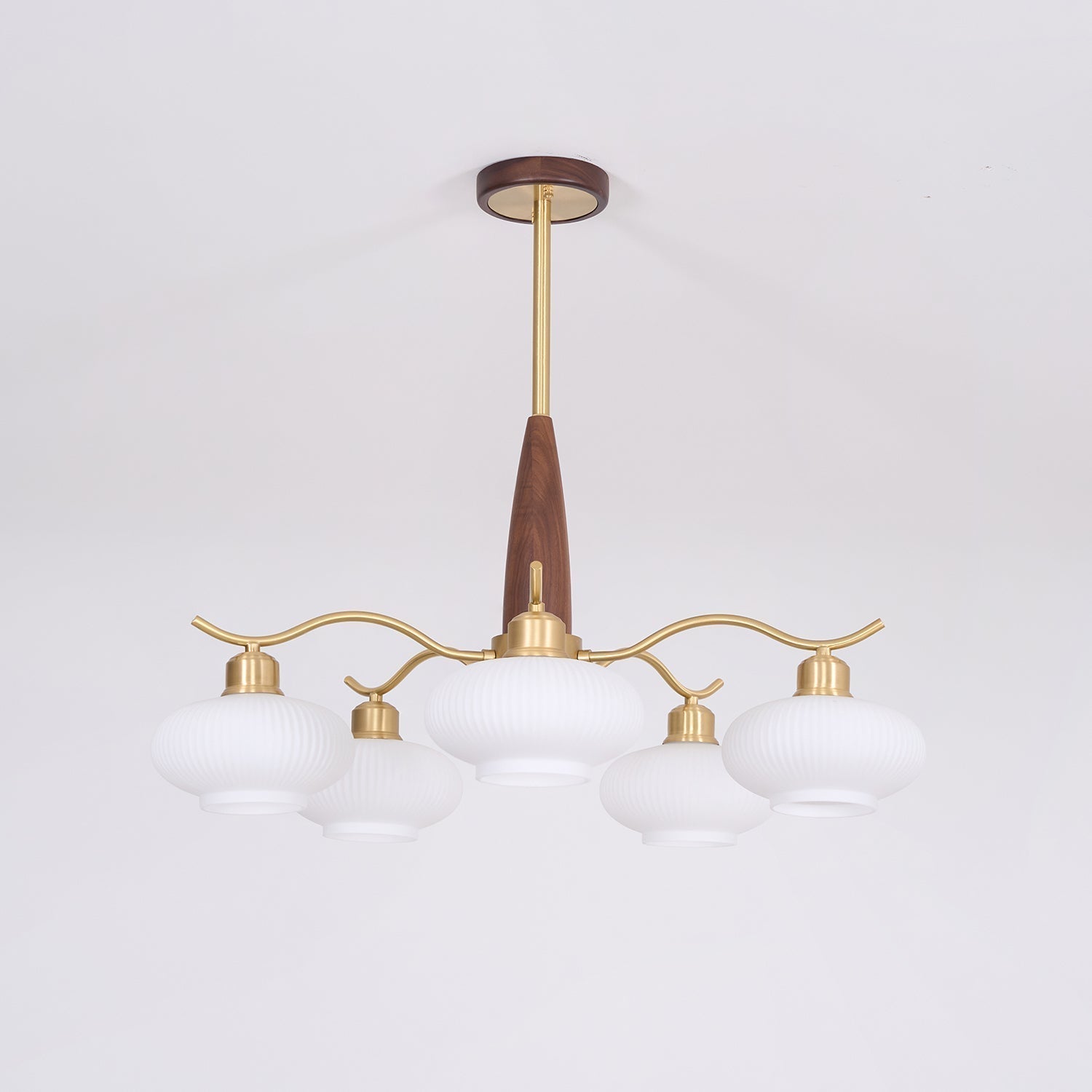 Cavien Messing Walnuss Kronleuchter-Letslighting