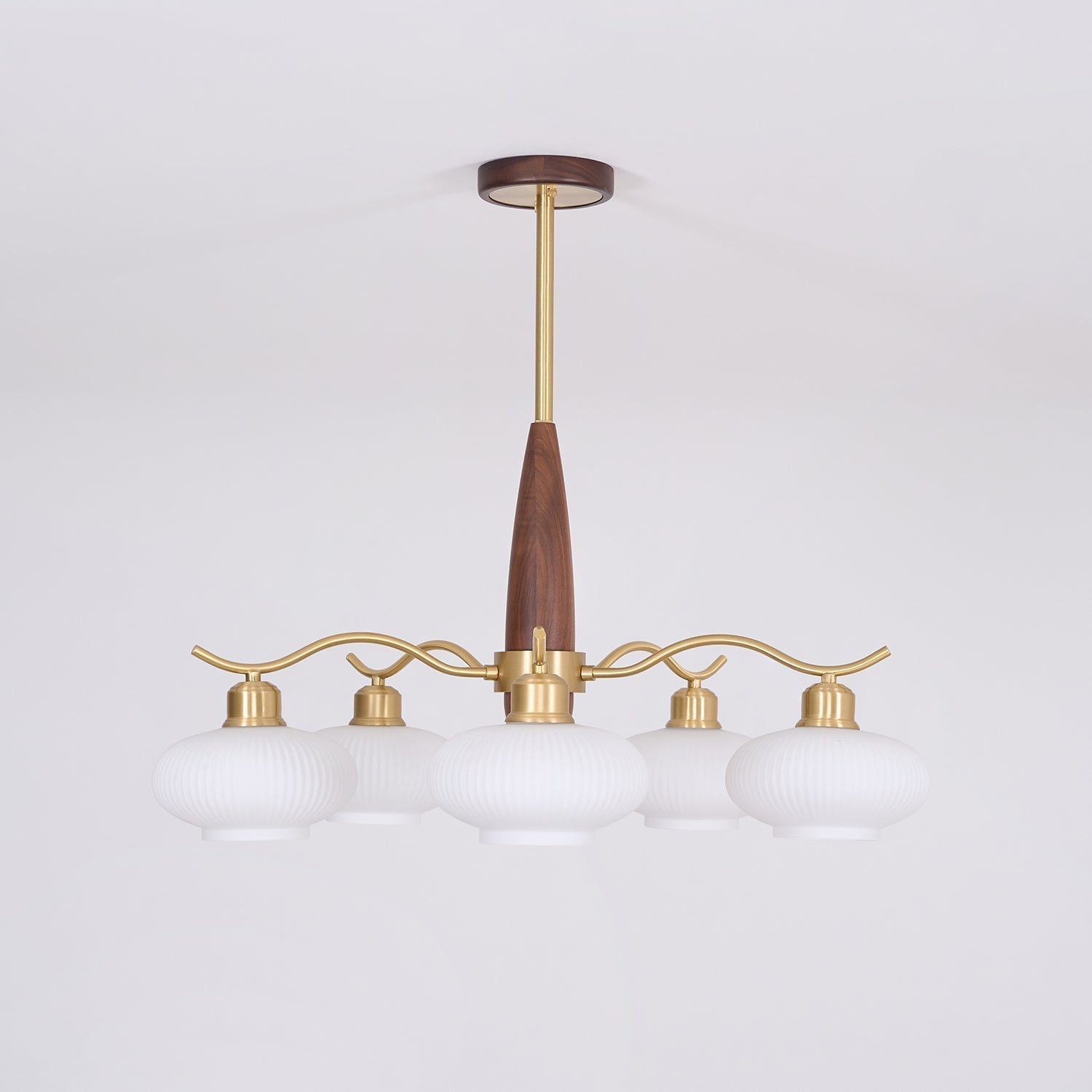 Cavien Messing Walnuss Kronleuchter-Letslighting
