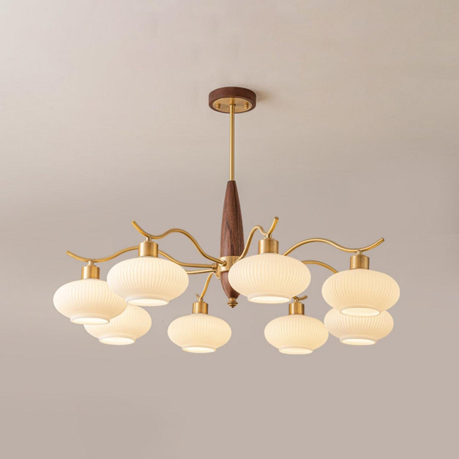 Cavien Messing Walnuss Kronleuchter-Letslighting