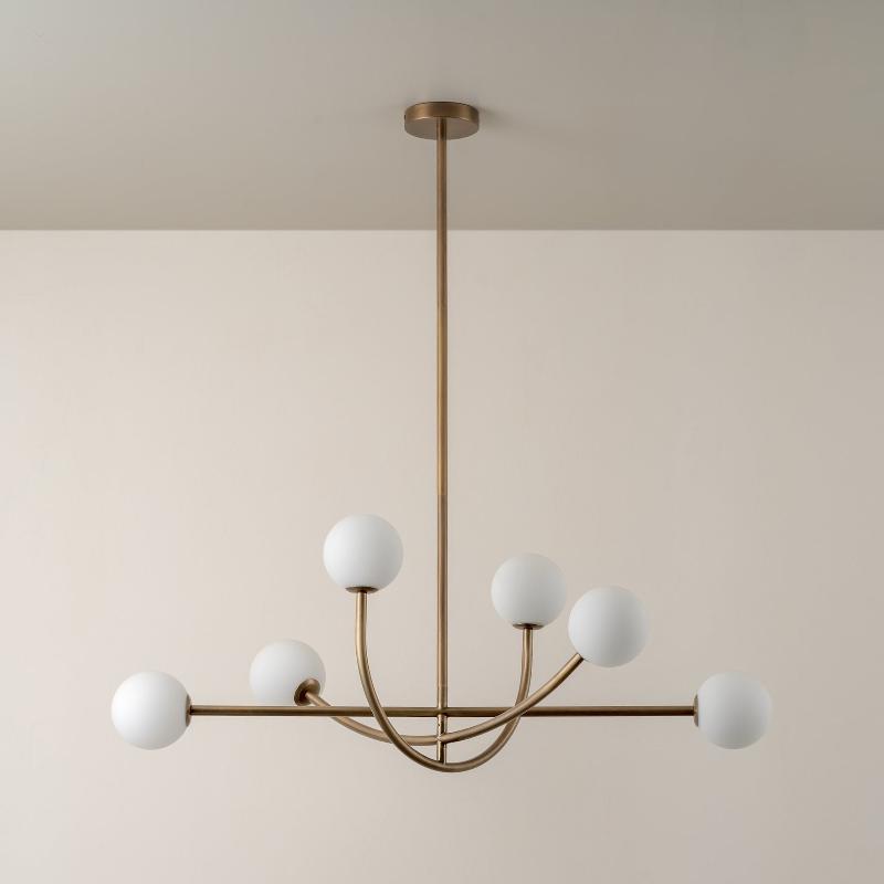Ilvelia Modern Minimalist Brass Glass Chandelier - Letslighting