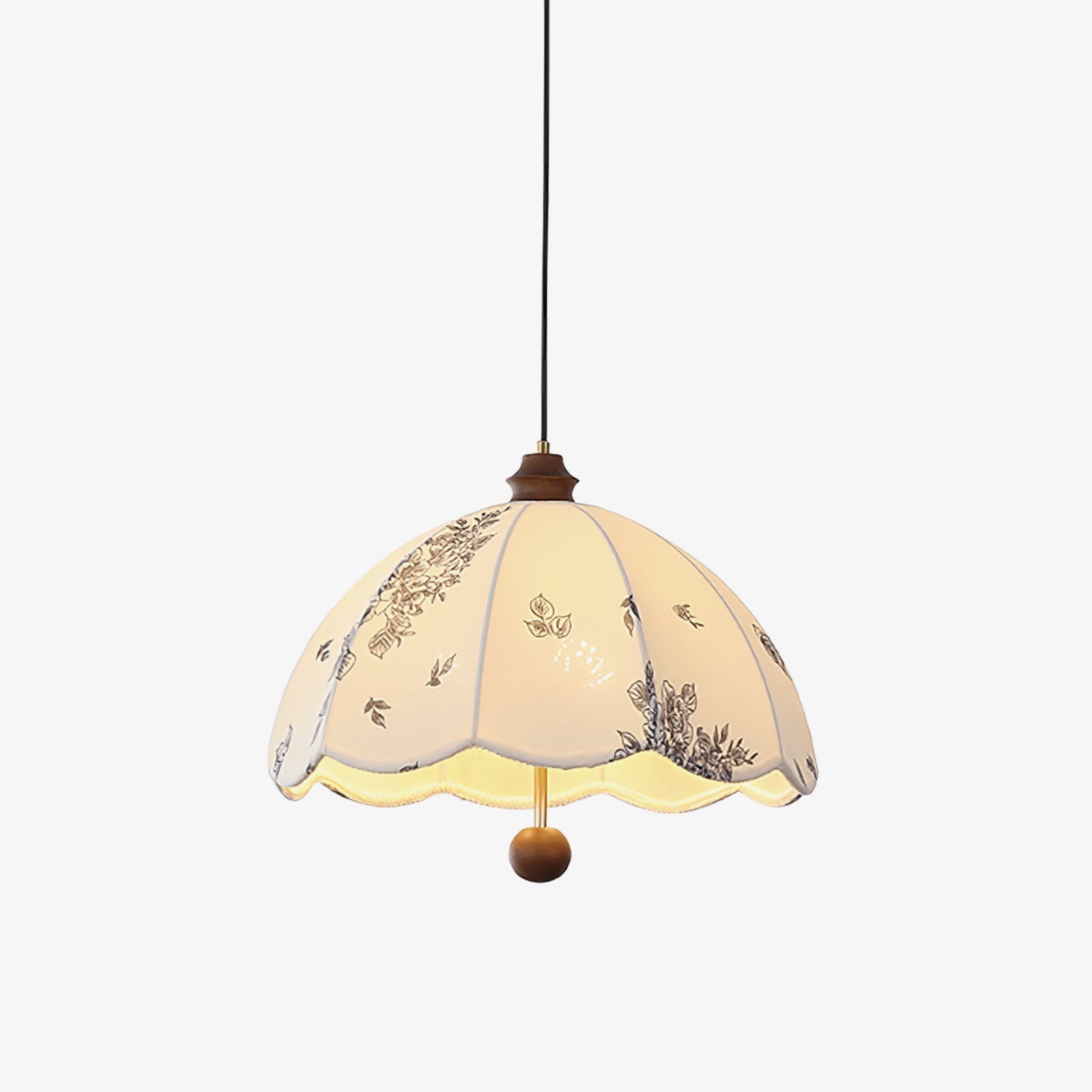 Vevenir Petal Whisper Pendelleuchte aus Holz und Stoff-Letslighting