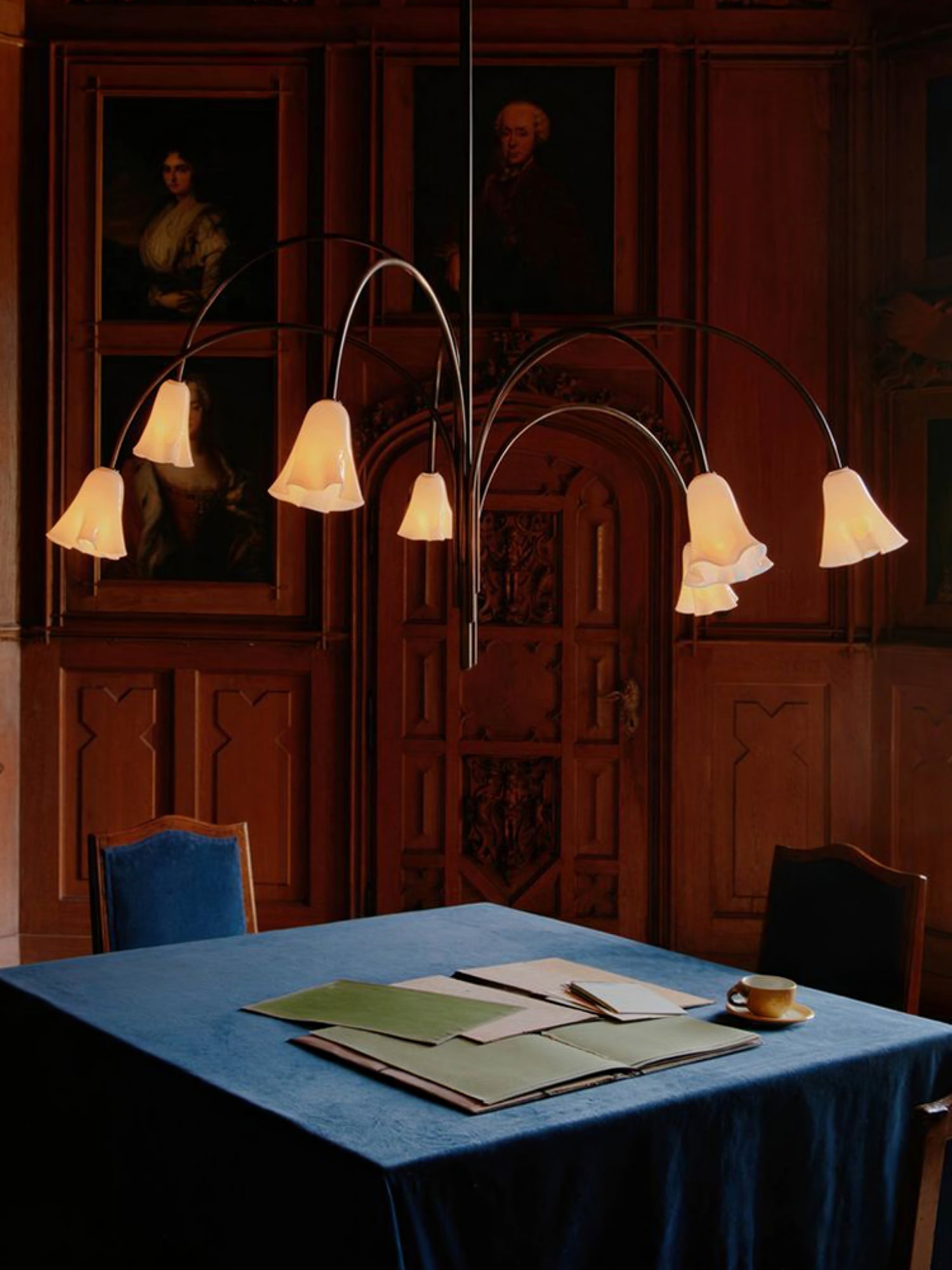 Aurora Chandelier Blossom Petal Glass Arms - Neutralighting