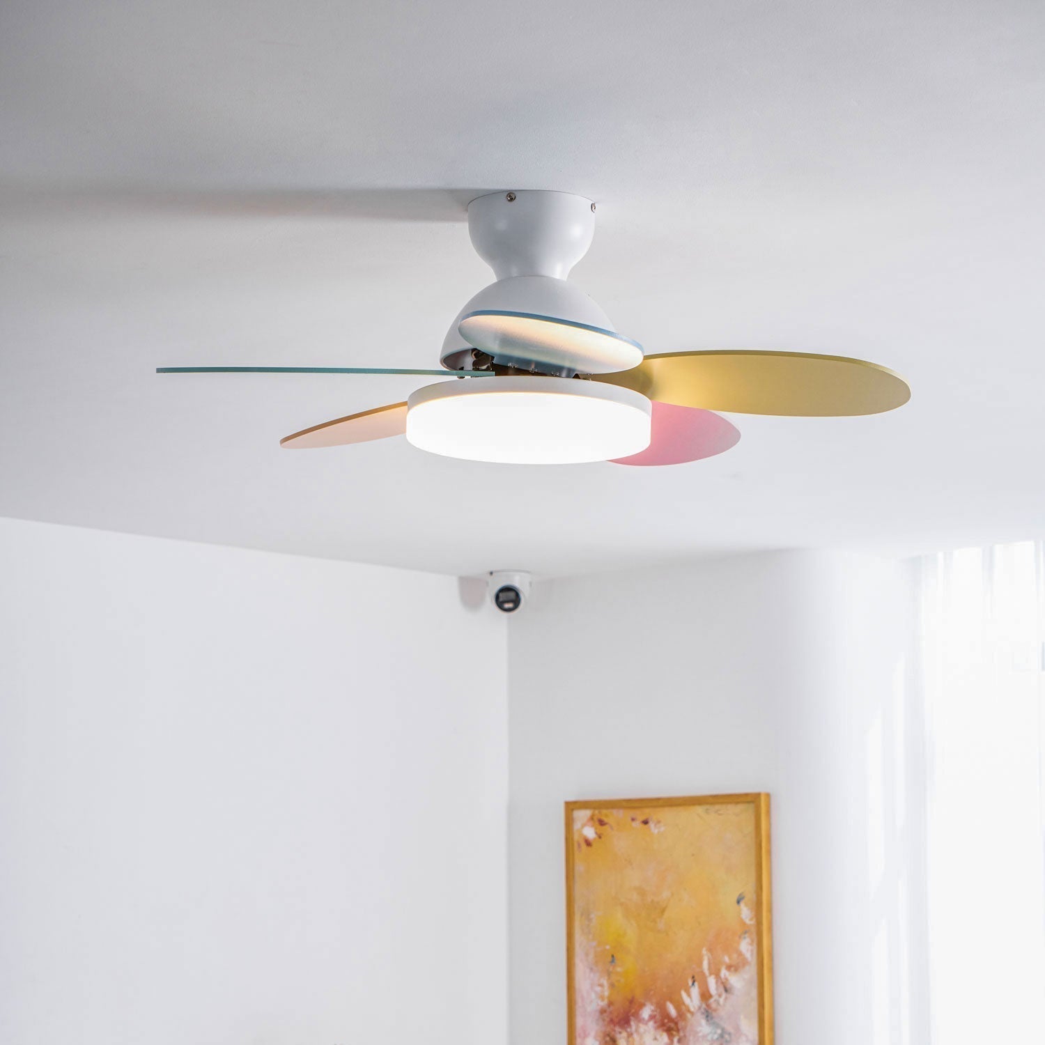 Liora Deckenventilator mit Beleuchtung für Kinderzimmer, Fernbedienung mit Tasten für Ventilatorgeschwindigkeit