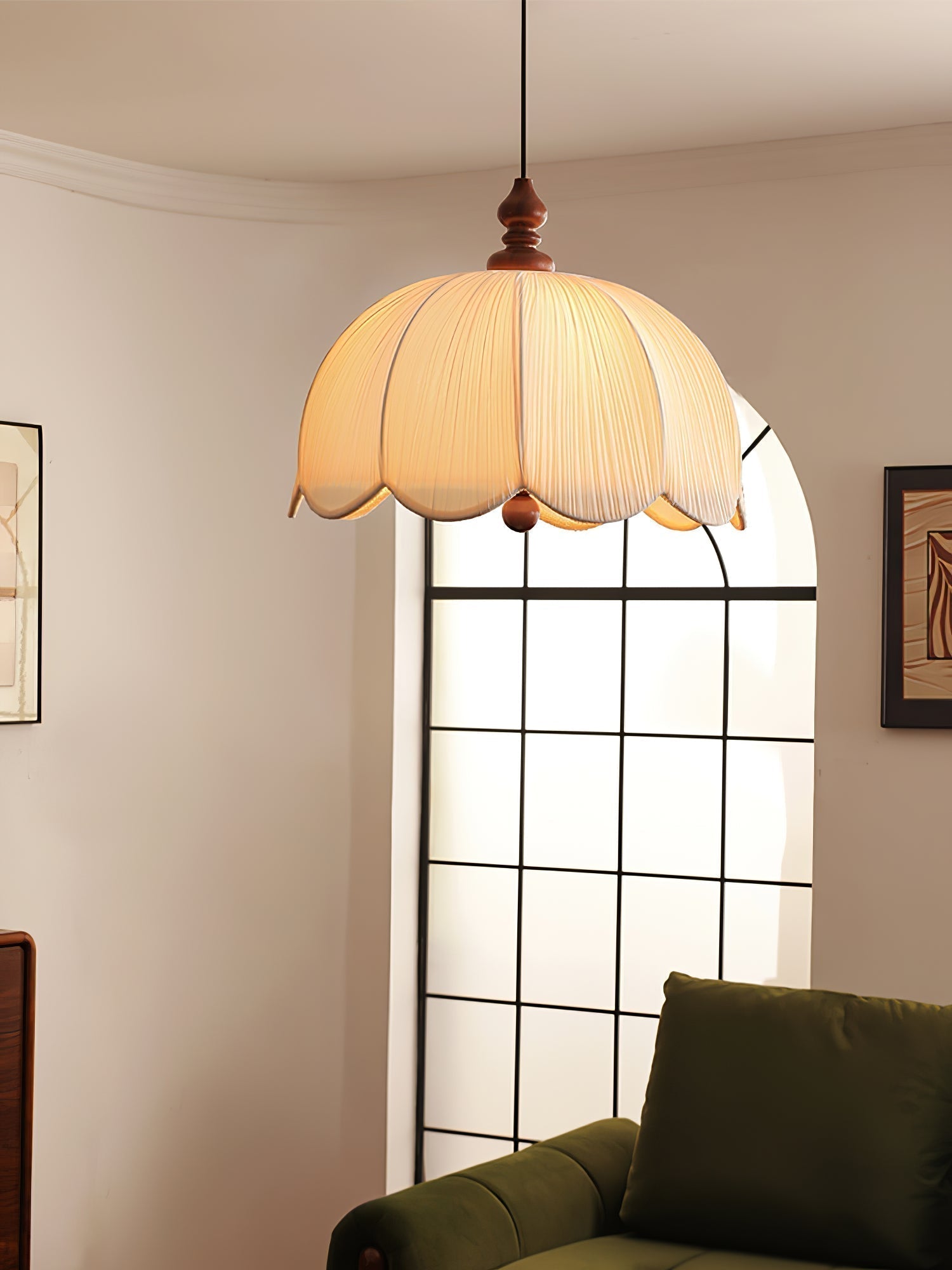 Imiraril Pendelleuchte aus Tropischem Stoff-Letslighting