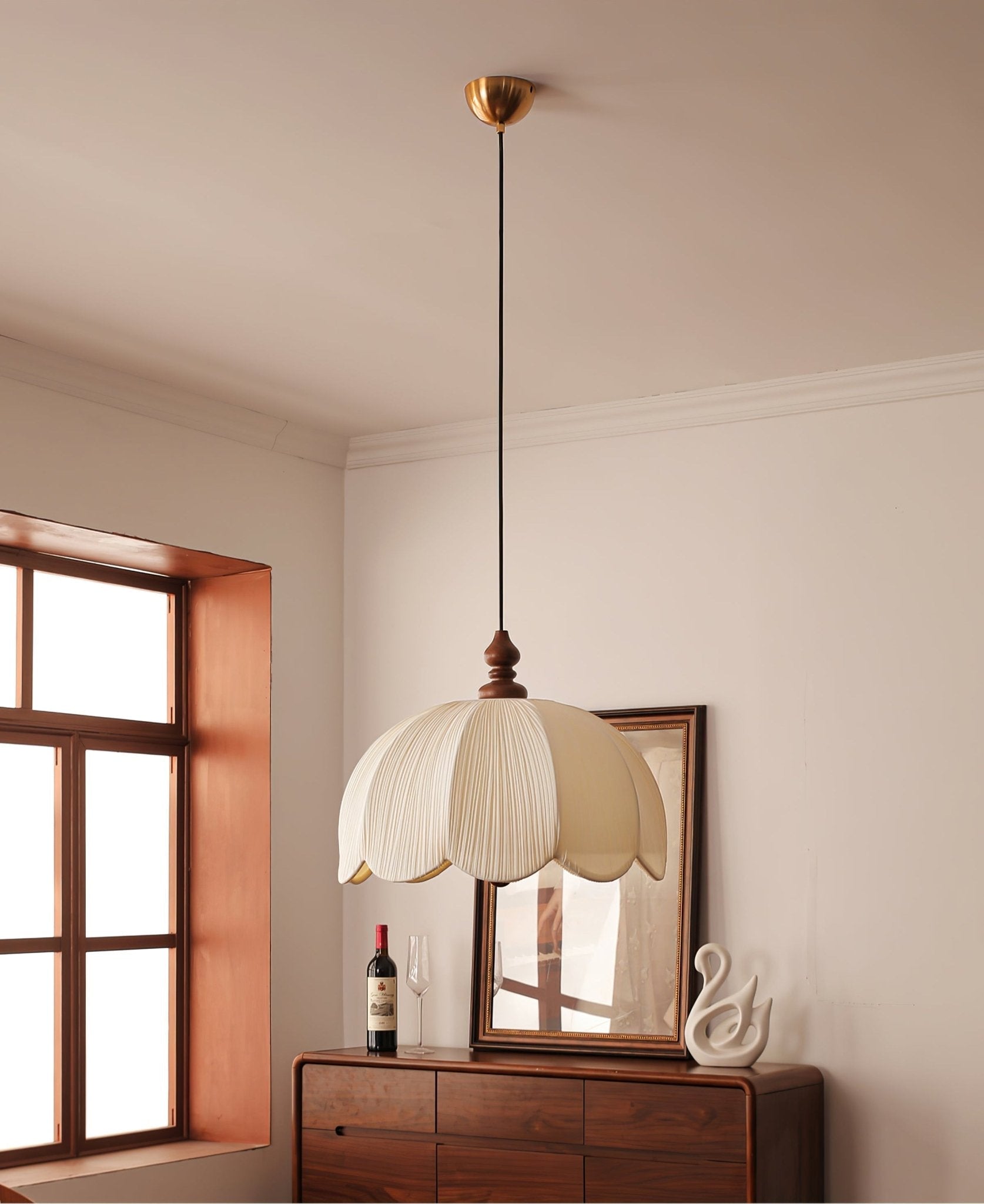 Imiraril Pendelleuchte aus Tropischem Stoff-Letslighting