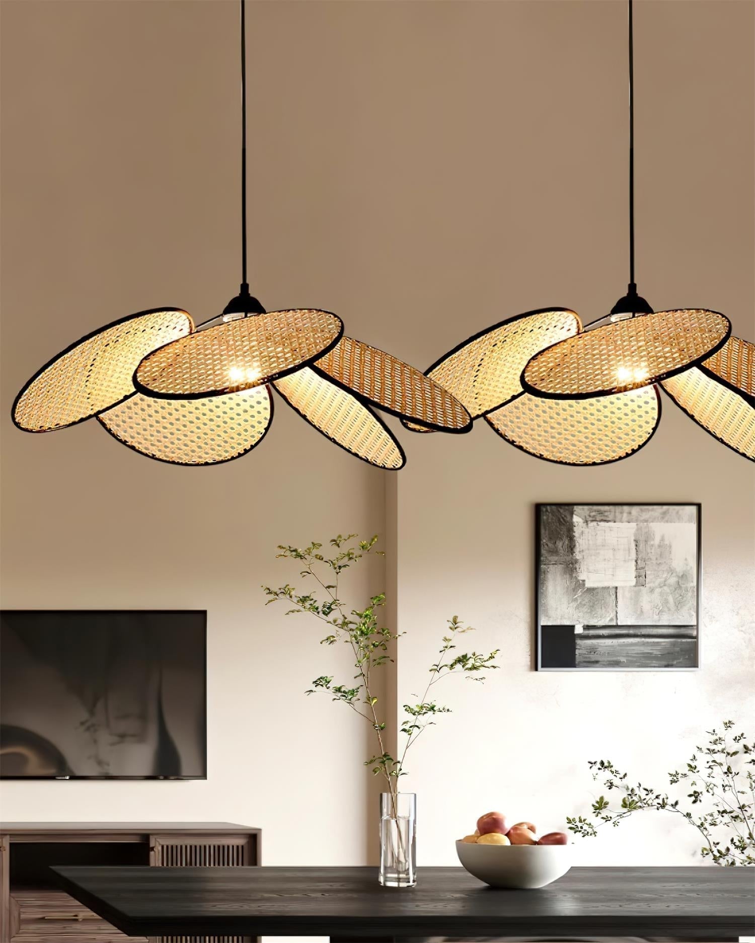 Vemarora Premium Pendelleuchte aus Rattangewebe-Letslighting
