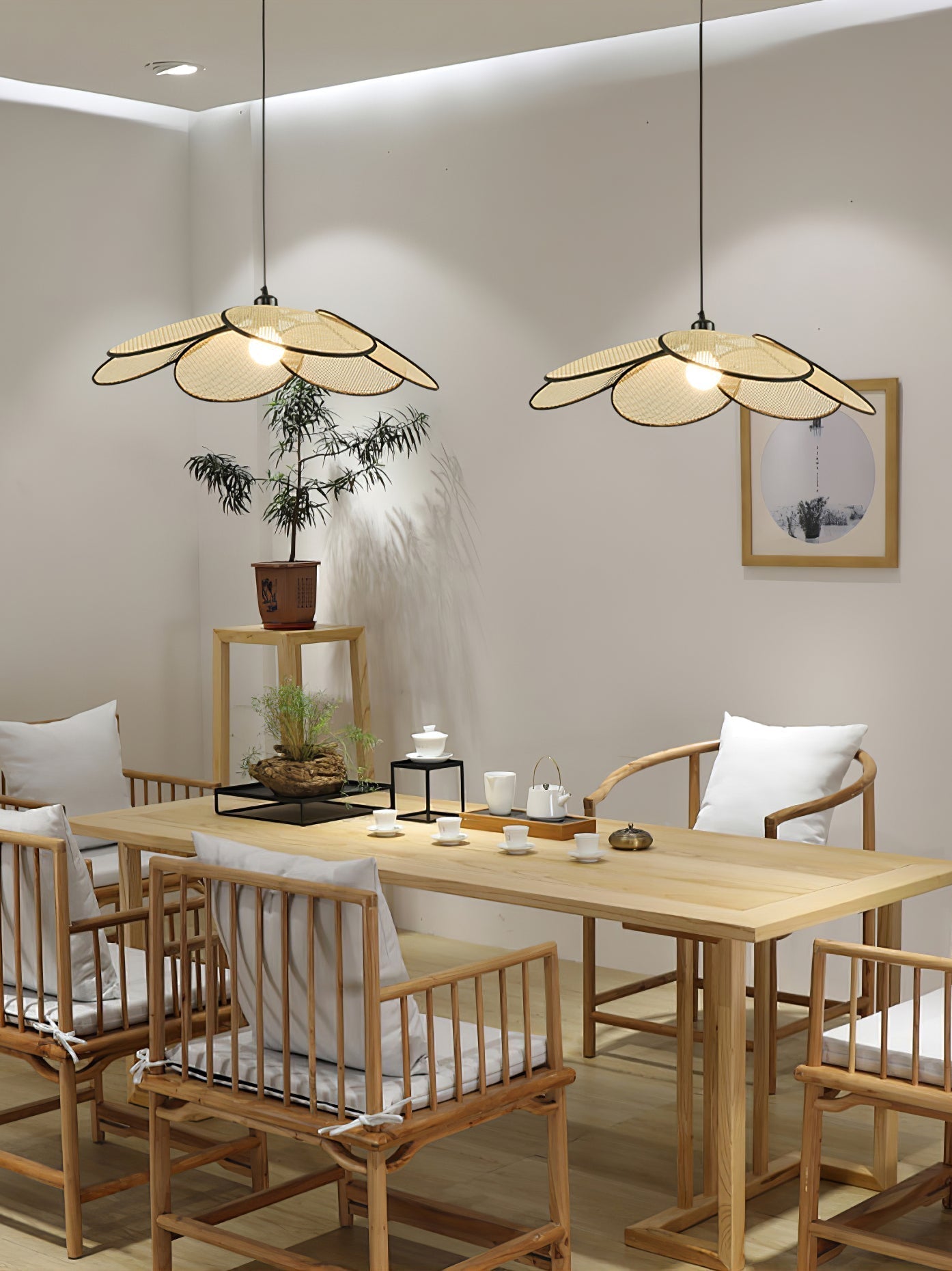 Vemarora Premium Pendelleuchte aus Rattangewebe-Letslighting
