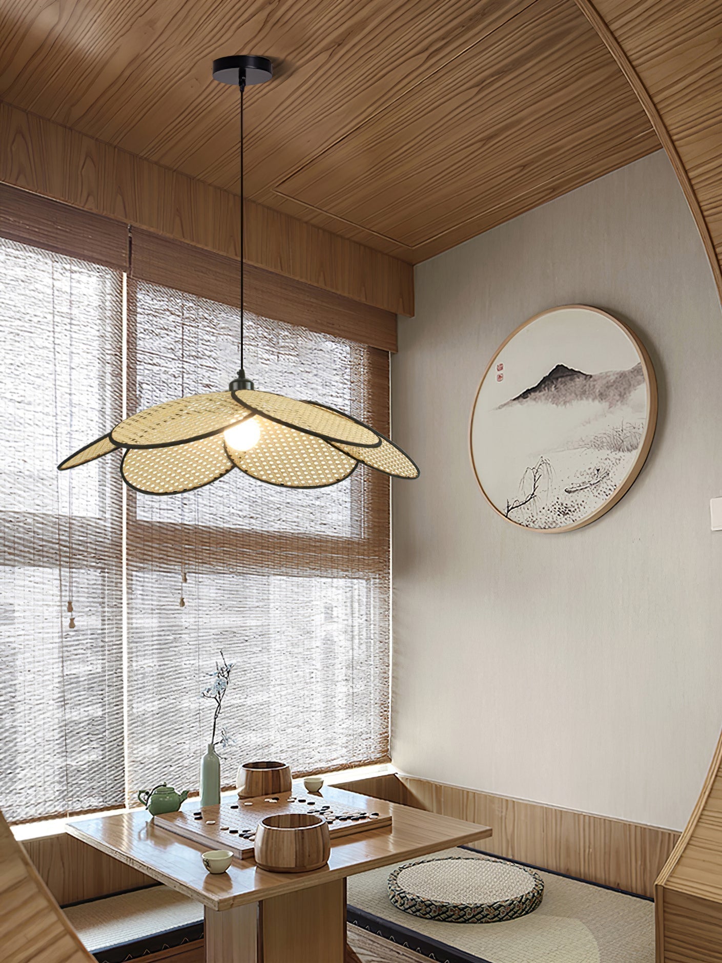 Vemarora Premium Pendelleuchte aus Rattangewebe-Letslighting