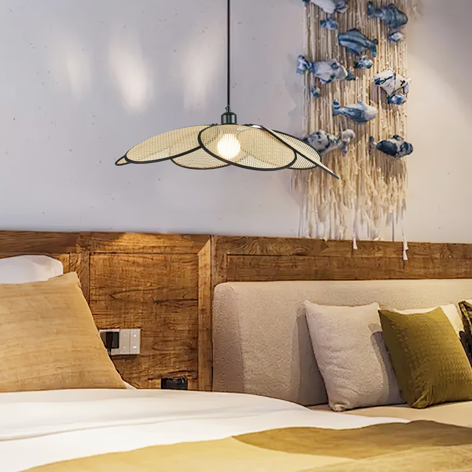 Vemarora Premium Pendelleuchte aus Rattangewebe-Letslighting